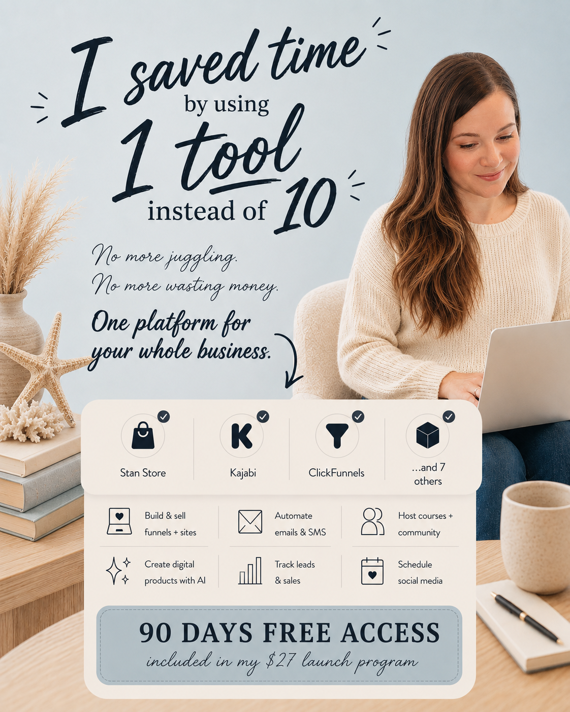 Tanya, Digital Product Strategist Facebook ad: Get Instant Access