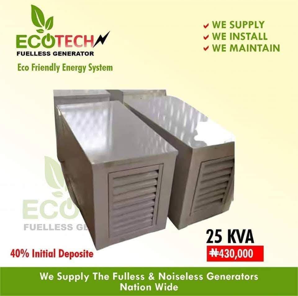 Ecotech Fueless And Noiseless LTD Facebook ad: ECOTECH NOISELESS AND FUELESS GENERATORS