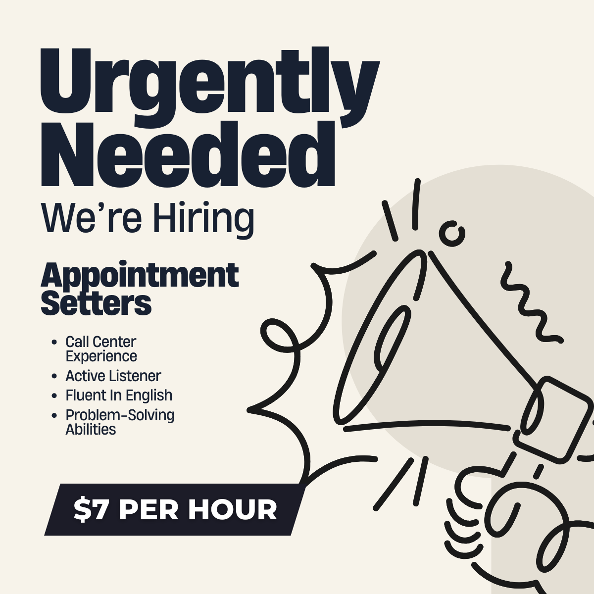 Powerisa Placement Agency Facebook ad: Appointment Setter Position Available!