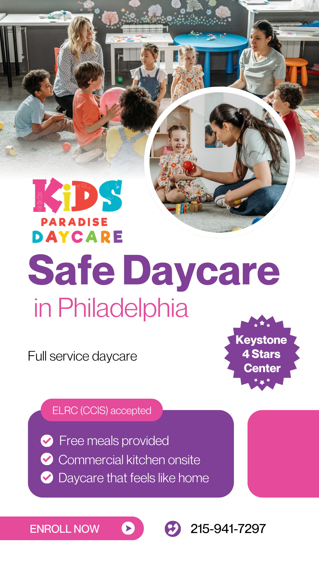 Kids Paradise Daycare Facebook ad