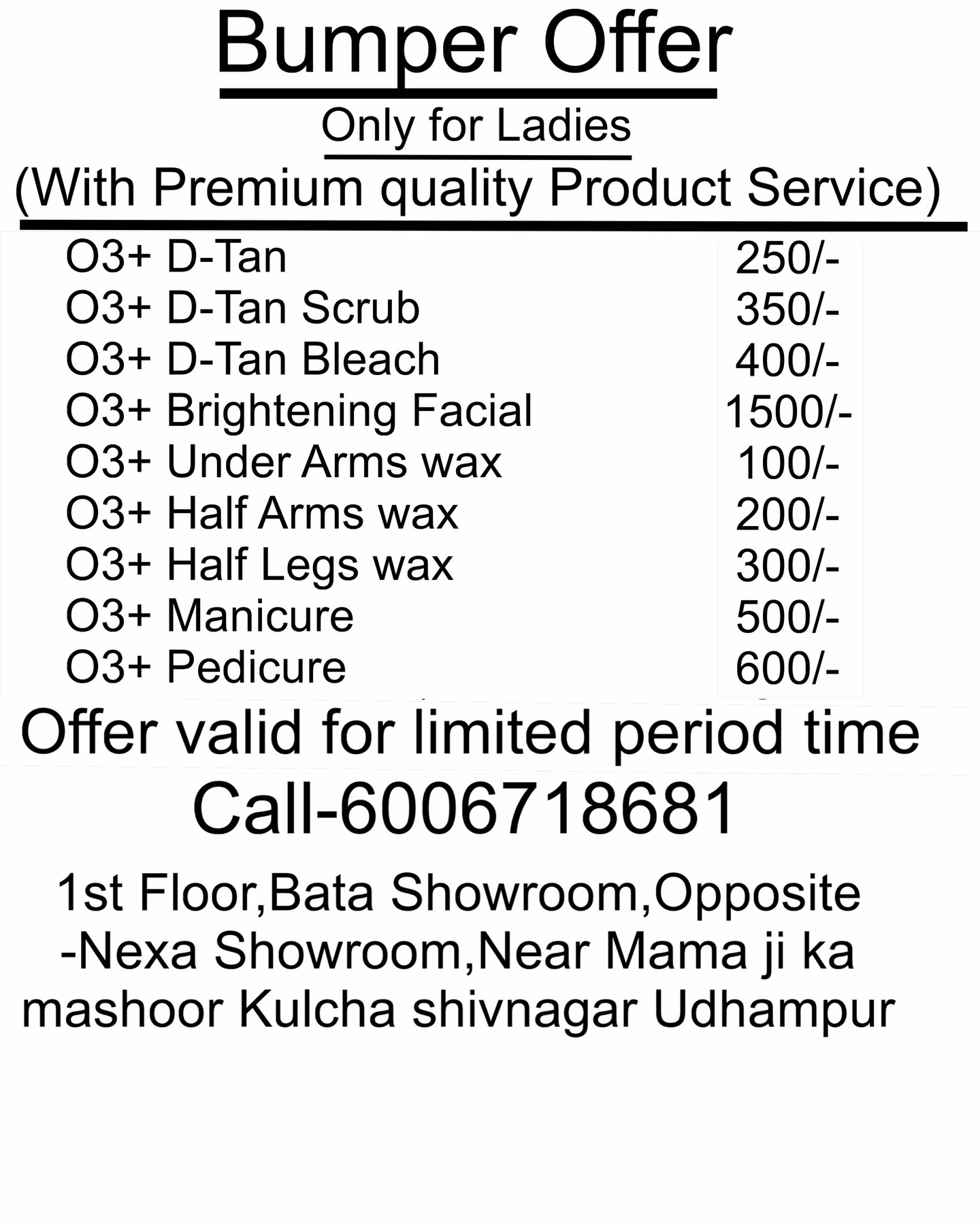 loreasalonudhampur Facebook ad from Mar 31, 2026