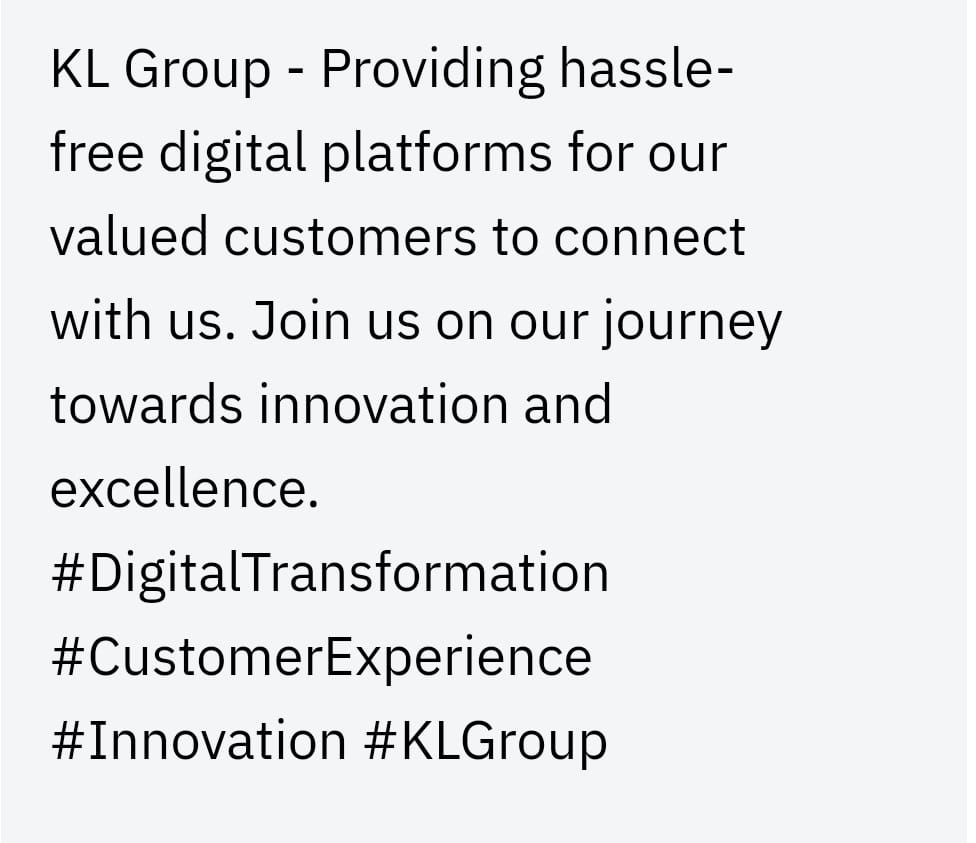 KL Group Facebook ad
