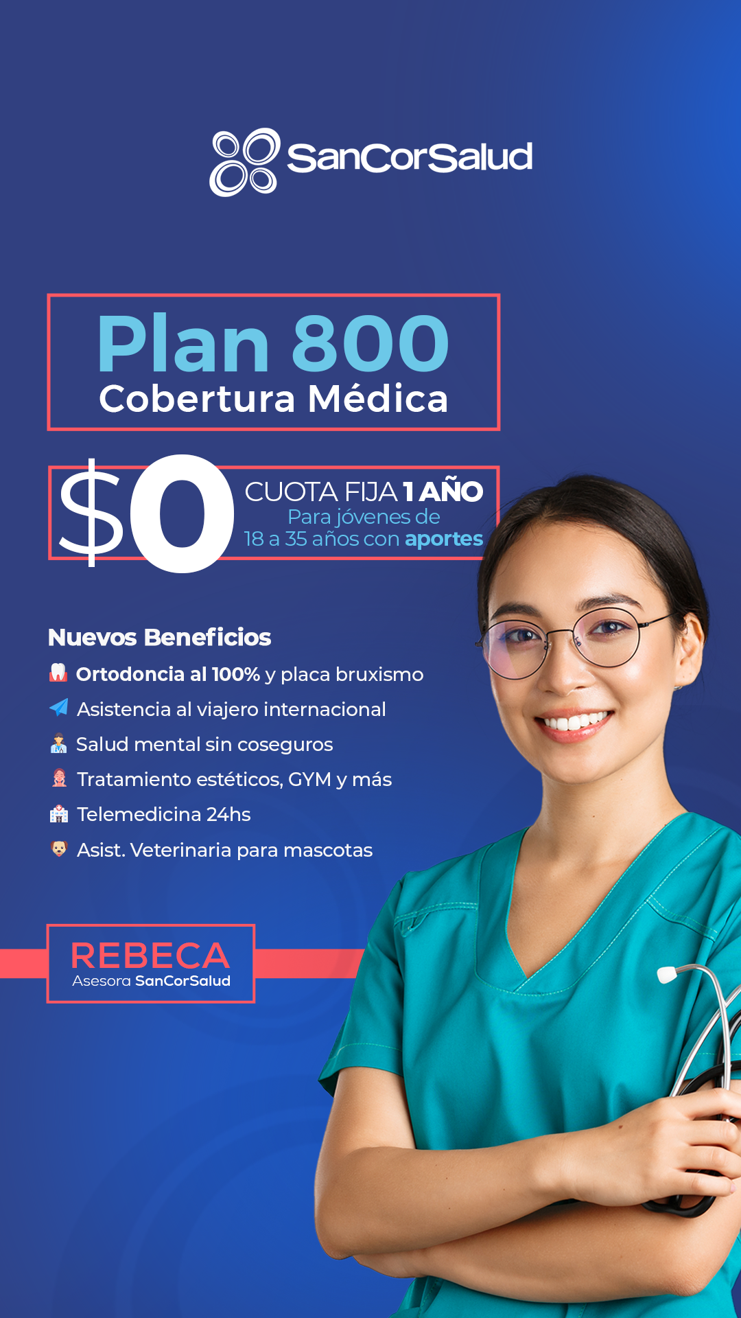 Rebeca Asesora de Sancorsalud en Mendoza Facebook ad from Apr 8, 2026