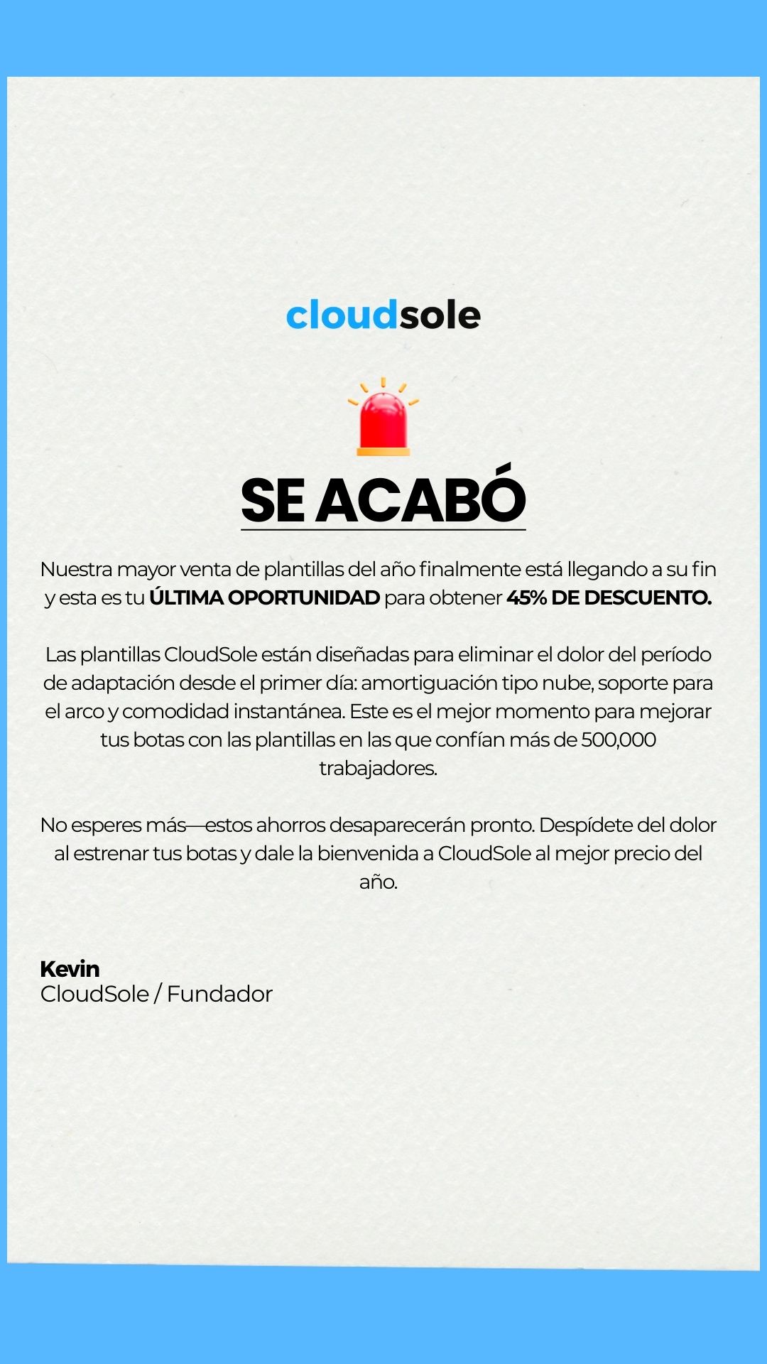 CloudSole Facebook ad