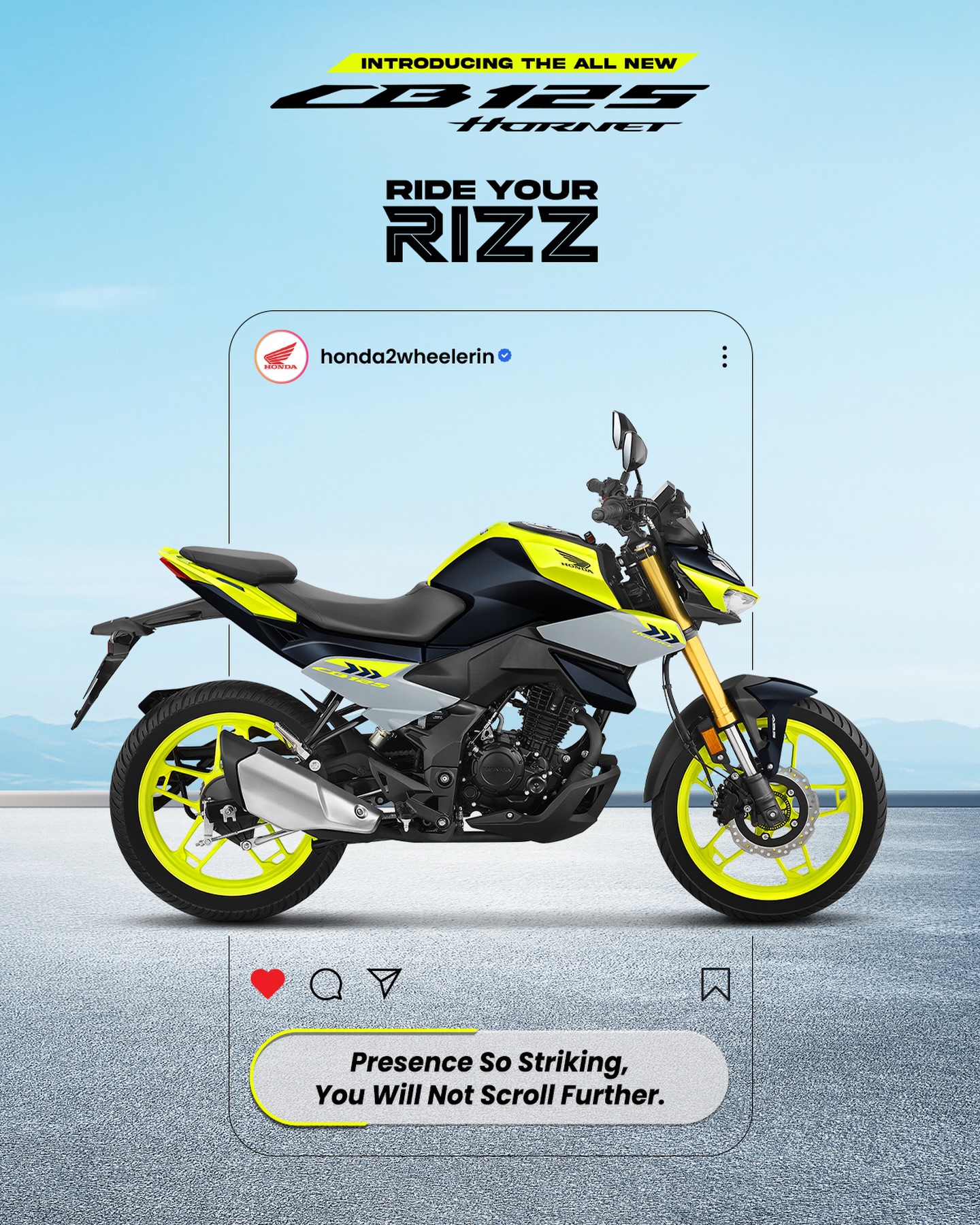 Honda 2 Wheelers India Facebook ad: Honda CB 125 Hornet - Price, Specs, Features & Colours |…