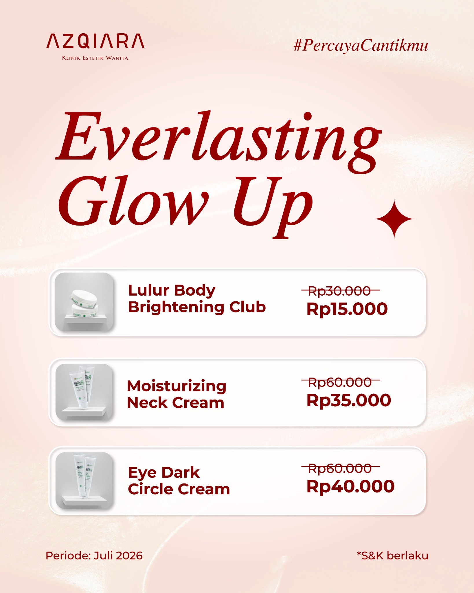 Azqiara Clinic Facebook ad from Jul 14, 2026