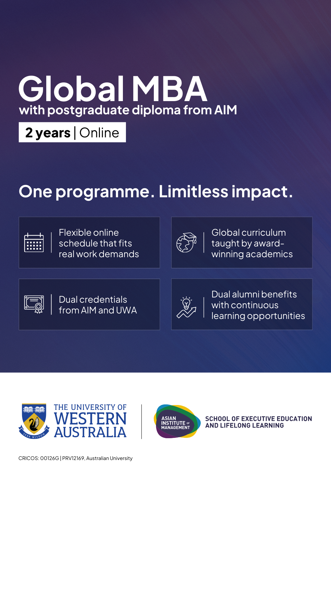 The University of Western Australia Global MBA with PG Diploma from AIM Facebook ad