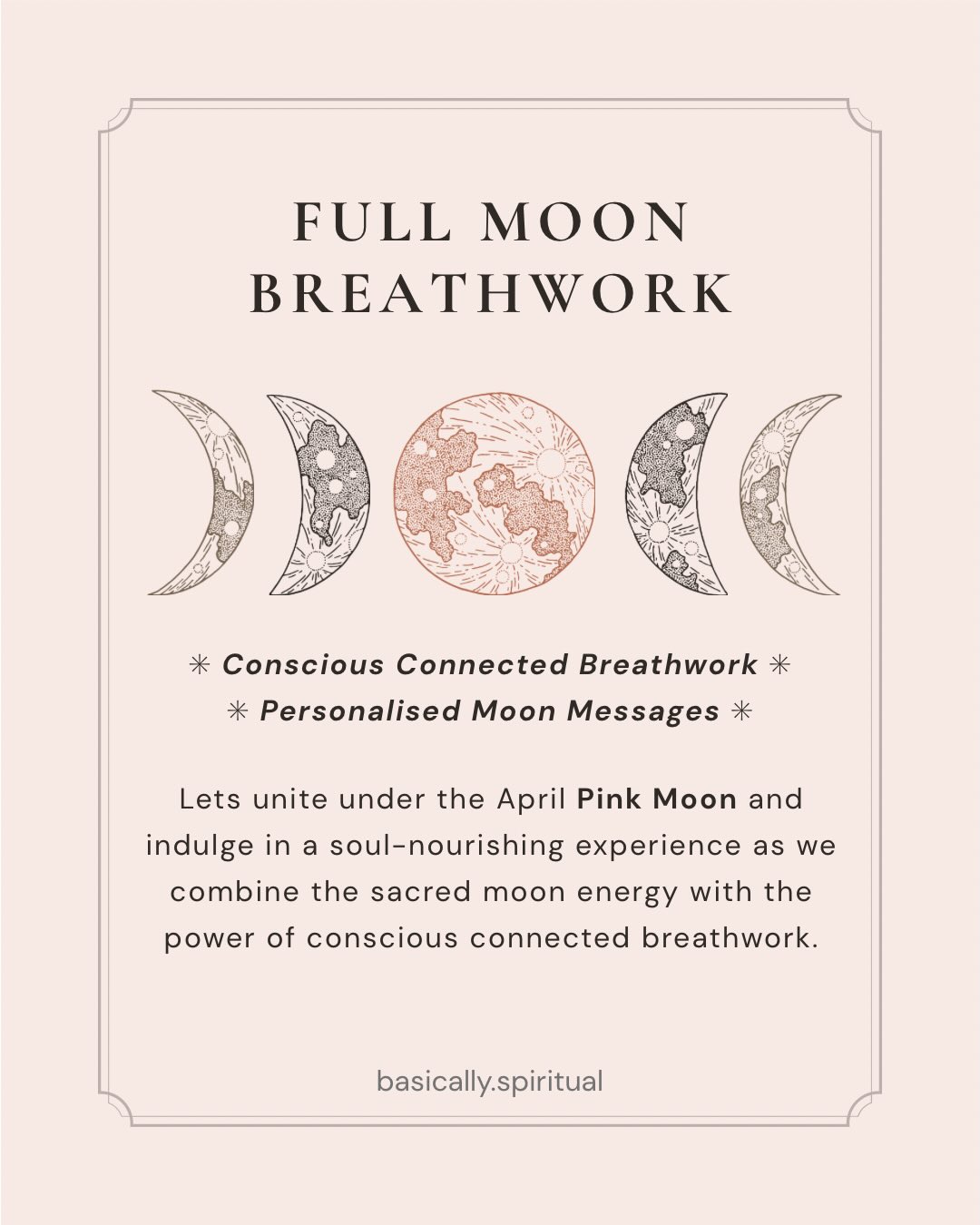 basically.spiritual Facebook ad: Monthly FULL MOON BREATHWORK - Pink Moon
