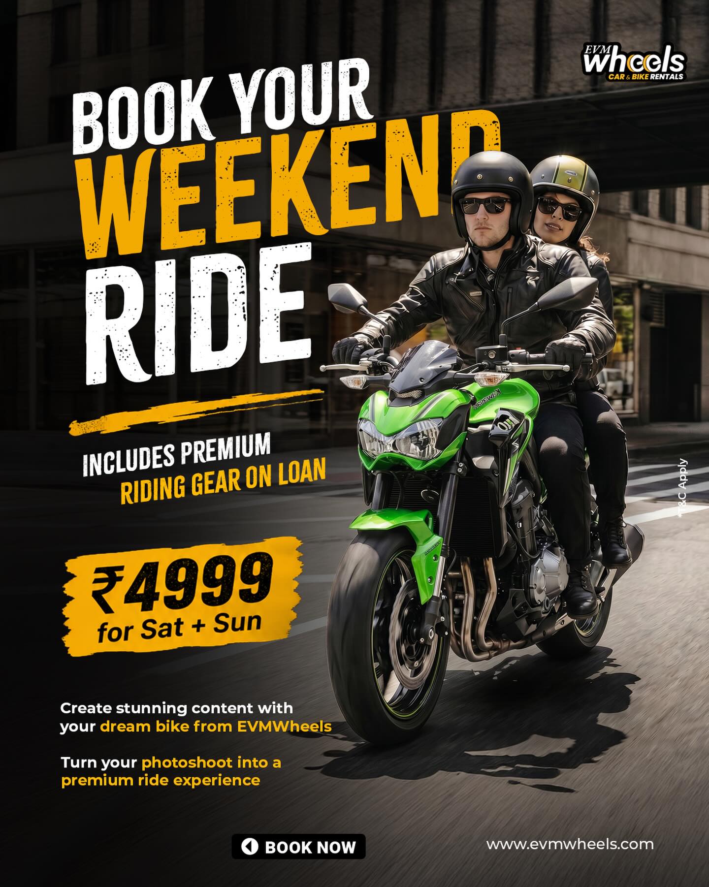 EVM Wheels - Car & Bike Rentals Facebook ad