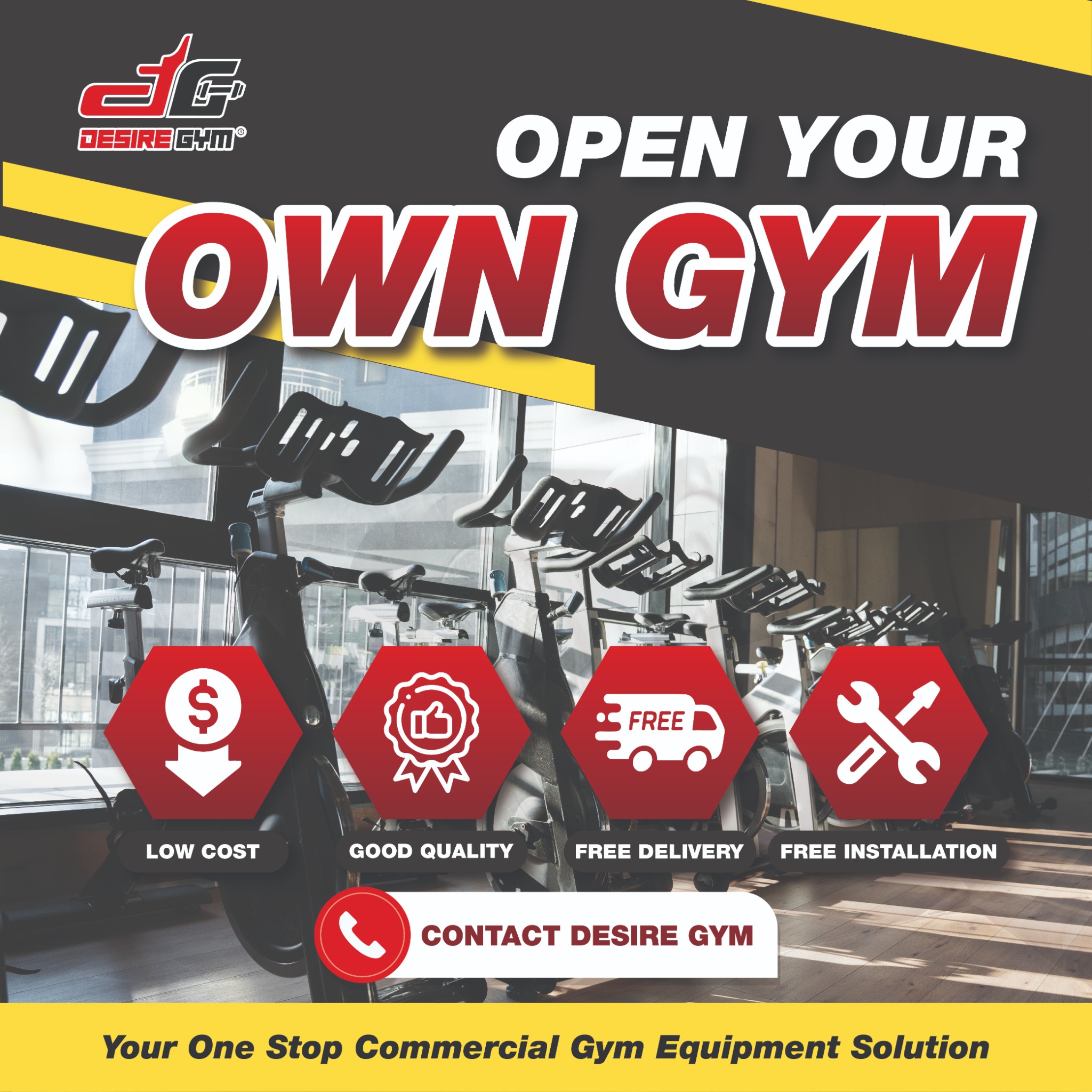 Desire Gym Malaysia - Alat Senaman & Fitness Facebook ad: Gym Komersial Yang Kualiti Terbaik Dengan Harga Terendah
