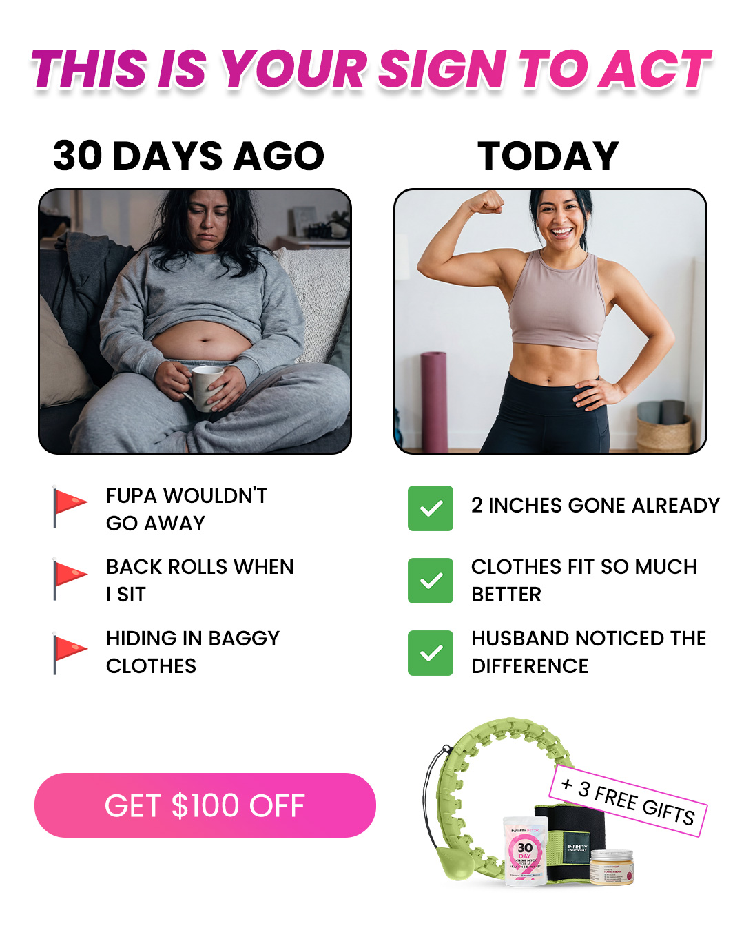 Infinity Hoop US Facebook ad: 60% OFF SITEWIDE - ENDS SOON