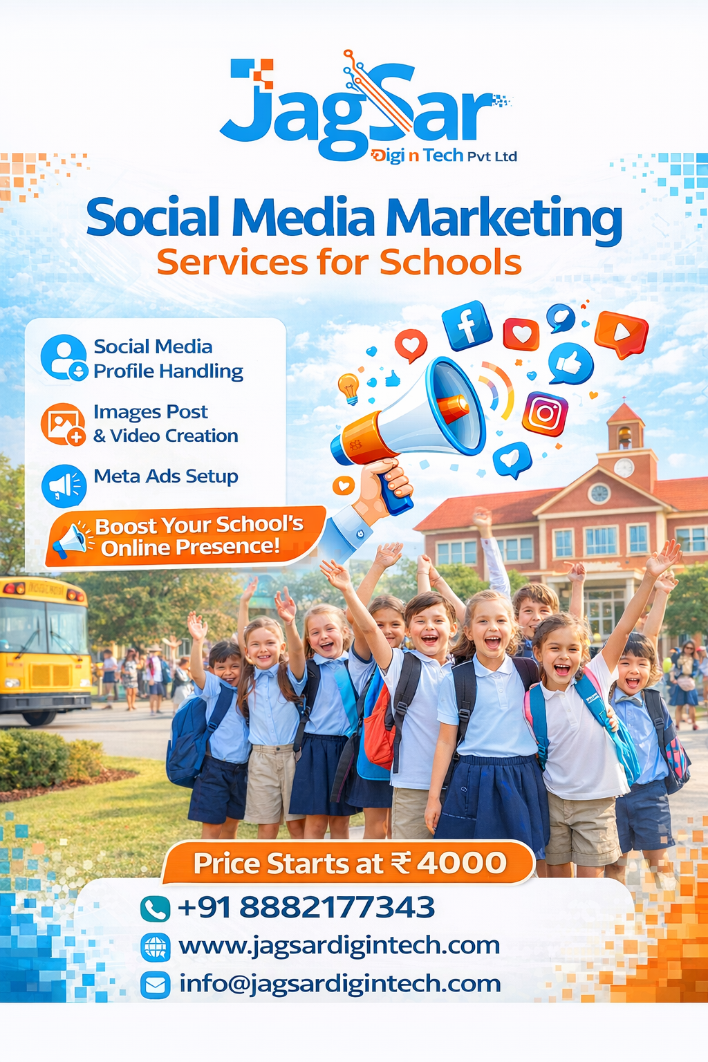 JagSar DigiTech Facebook ad: Grow Your School Admissions with Smart Digital Marketing!
