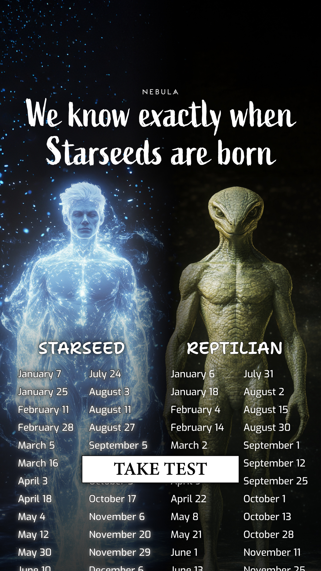 Nebula: Horoscope & Compatibility Facebook ad: Reveal Your Soul’s Galactic Origin