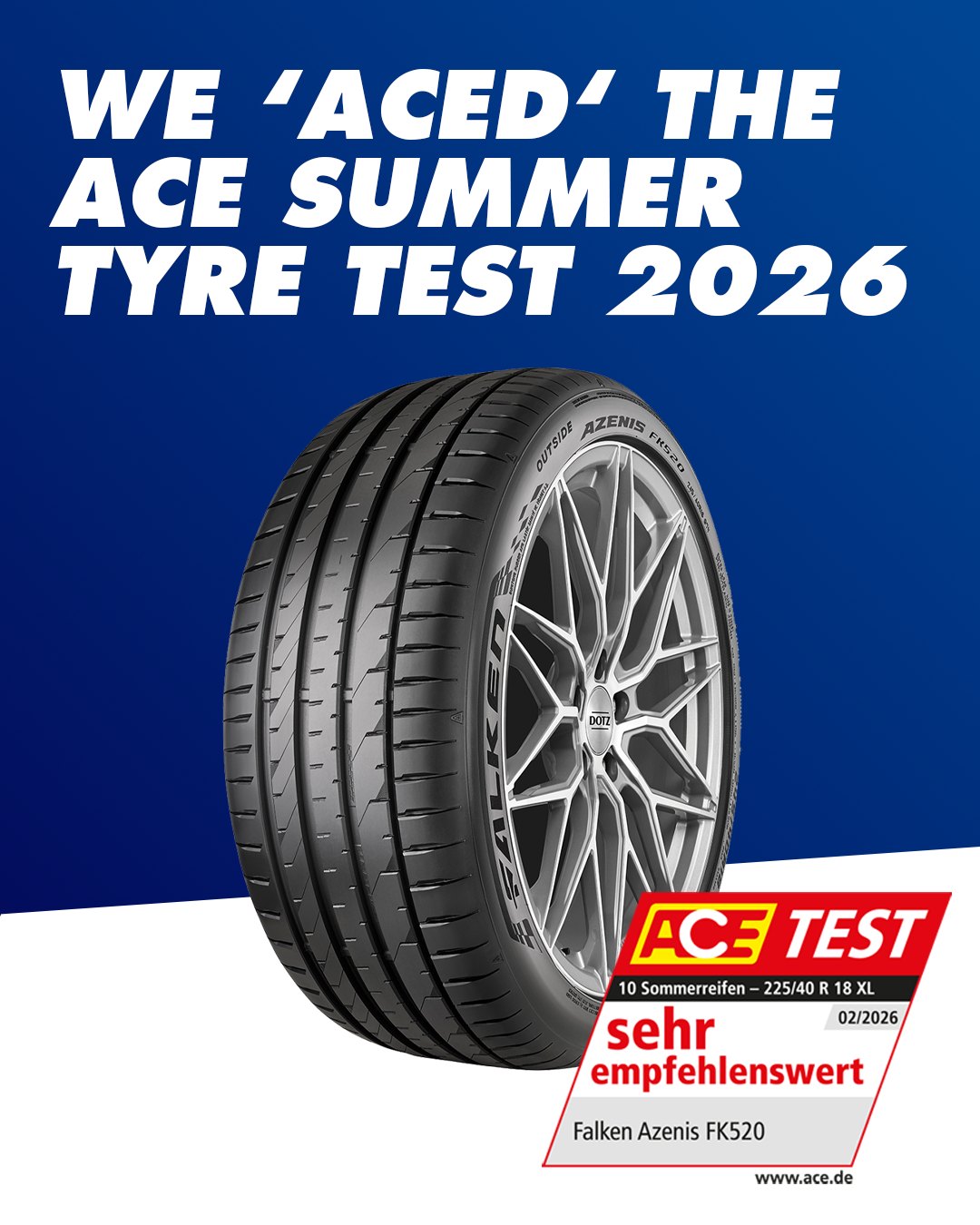 Falken Facebook ad: Strong test performance for the Falken AZENIS FK520 in…