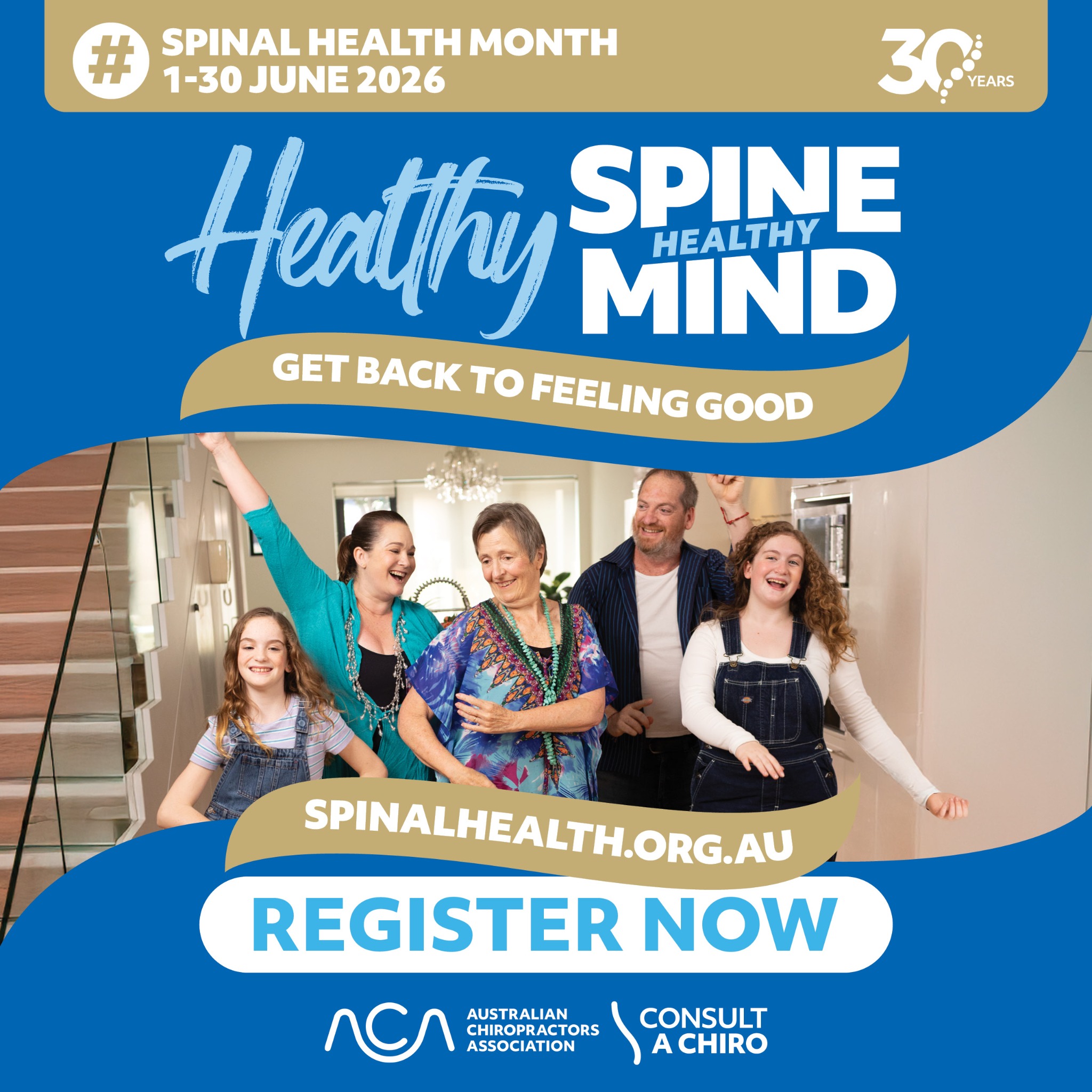 Australian Chiropractors Association Facebook ad: This June, get back to feeling good and…