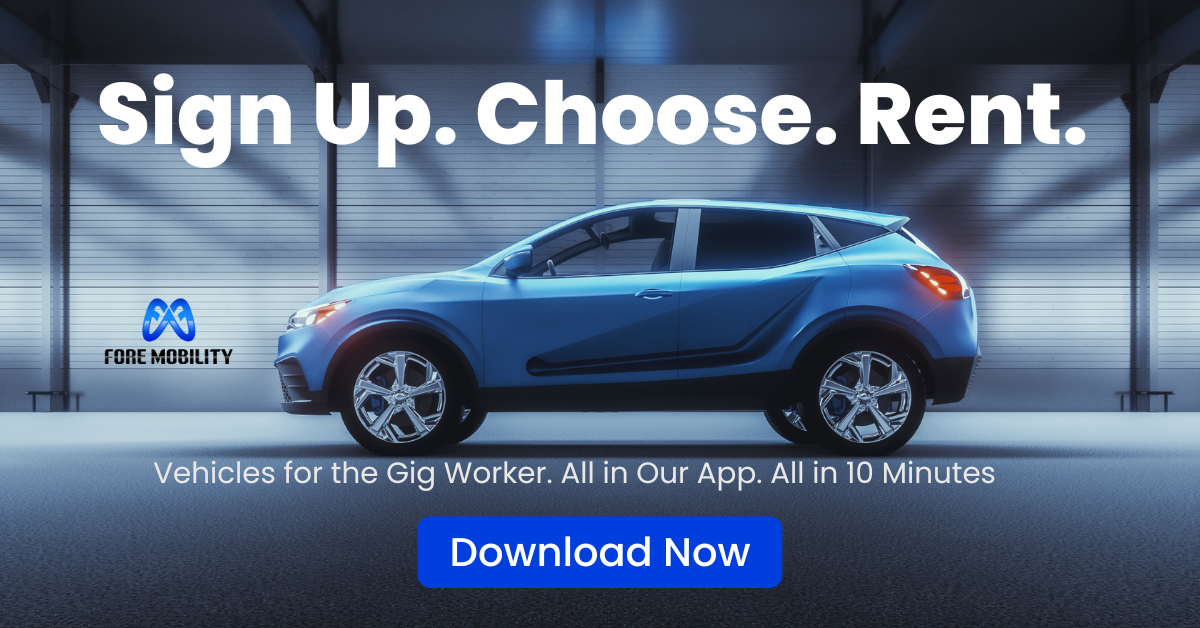 Fore Mobility Facebook ad: Save money, use your phone, drive Fore Mobility!