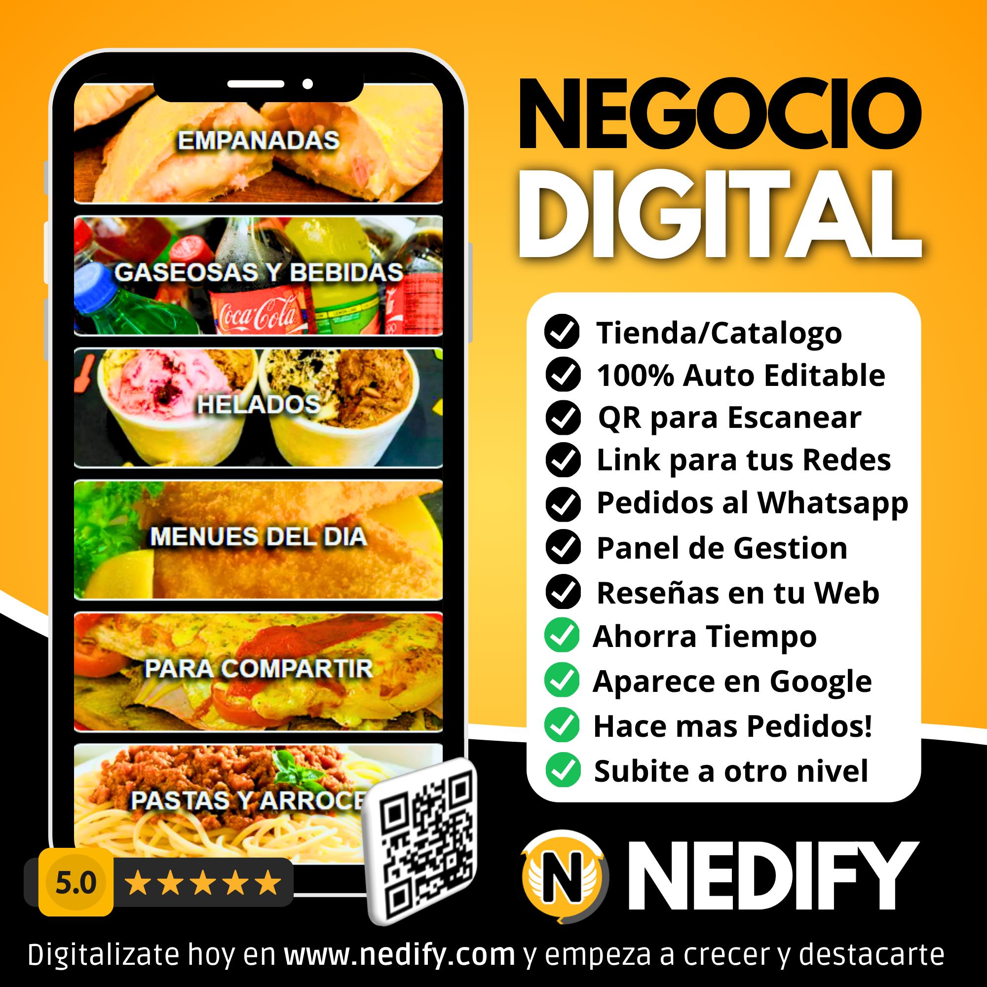 Nedify Facebook ad: Digitaliza tu Negocio en minutos con Nedify - Negocio…