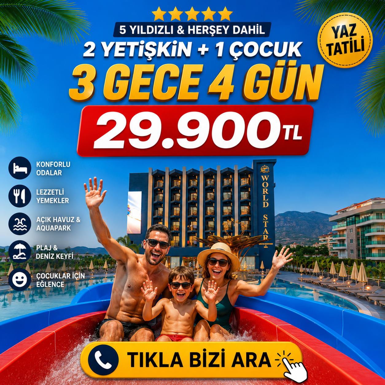 World Star Beach Resort & Spa Facebook ad: Hemen Ara