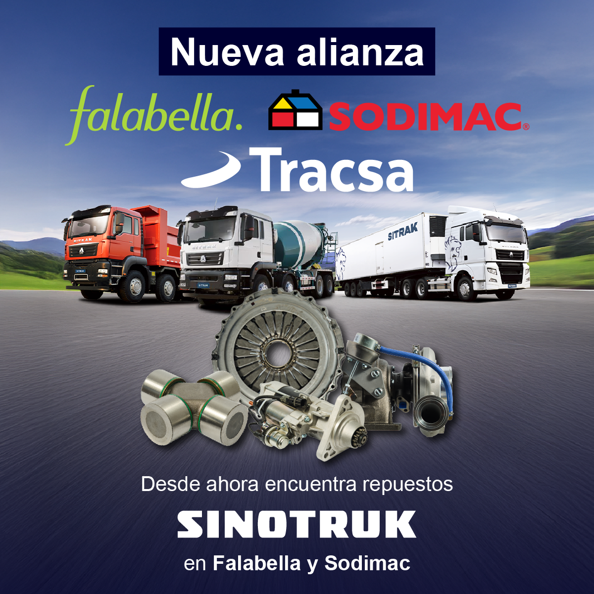 Sinotruk Chile oficial Facebook ad: Compra tus repuestos online