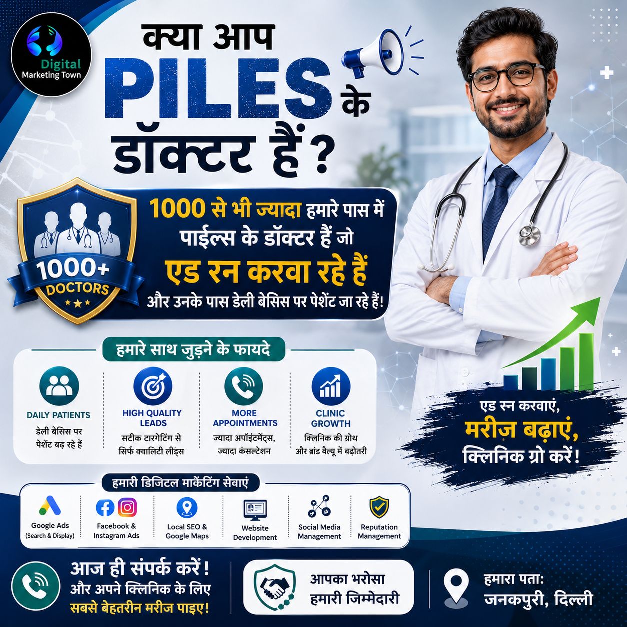 Digital Marketing Town- Facebook ad: क्या आपके क्लिनिक या हॉस्पिटल में मरीजों की…