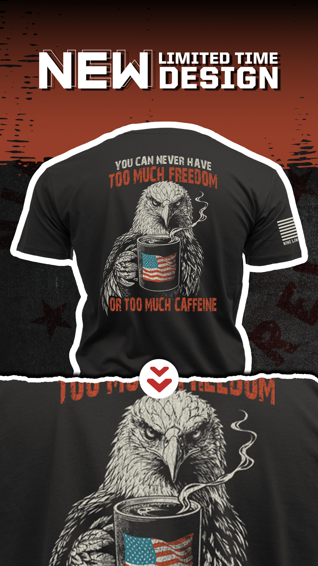 Nine Line Apparel Facebook ad: Brewed for Freedom