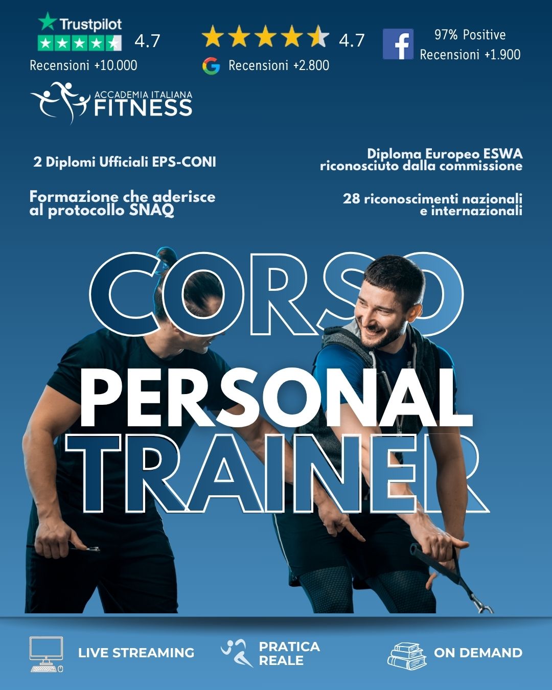 Accademia Italiana Fitness Facebook ad: 𝐃𝐢𝐯𝐞𝐧𝐭𝐚 𝐏𝐞𝐫𝐬𝐨𝐧𝐚𝐥 𝐓𝐫𝐚𝐢𝐧𝐞𝐫 𝐜𝐨𝐧…