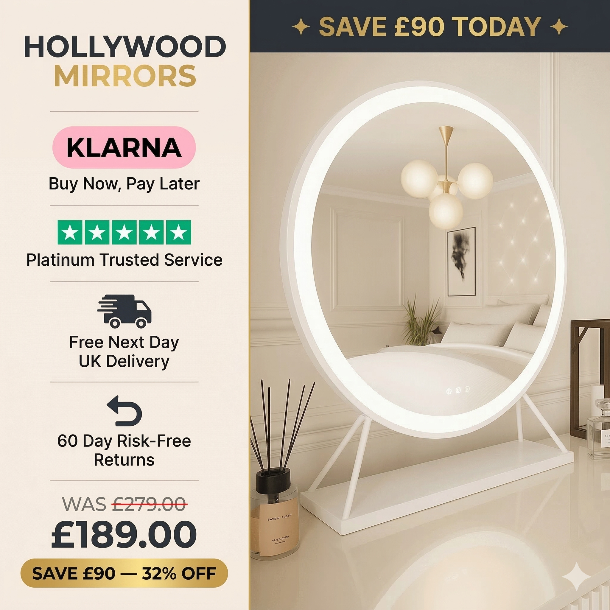 Hollywood Mirrors Facebook ad