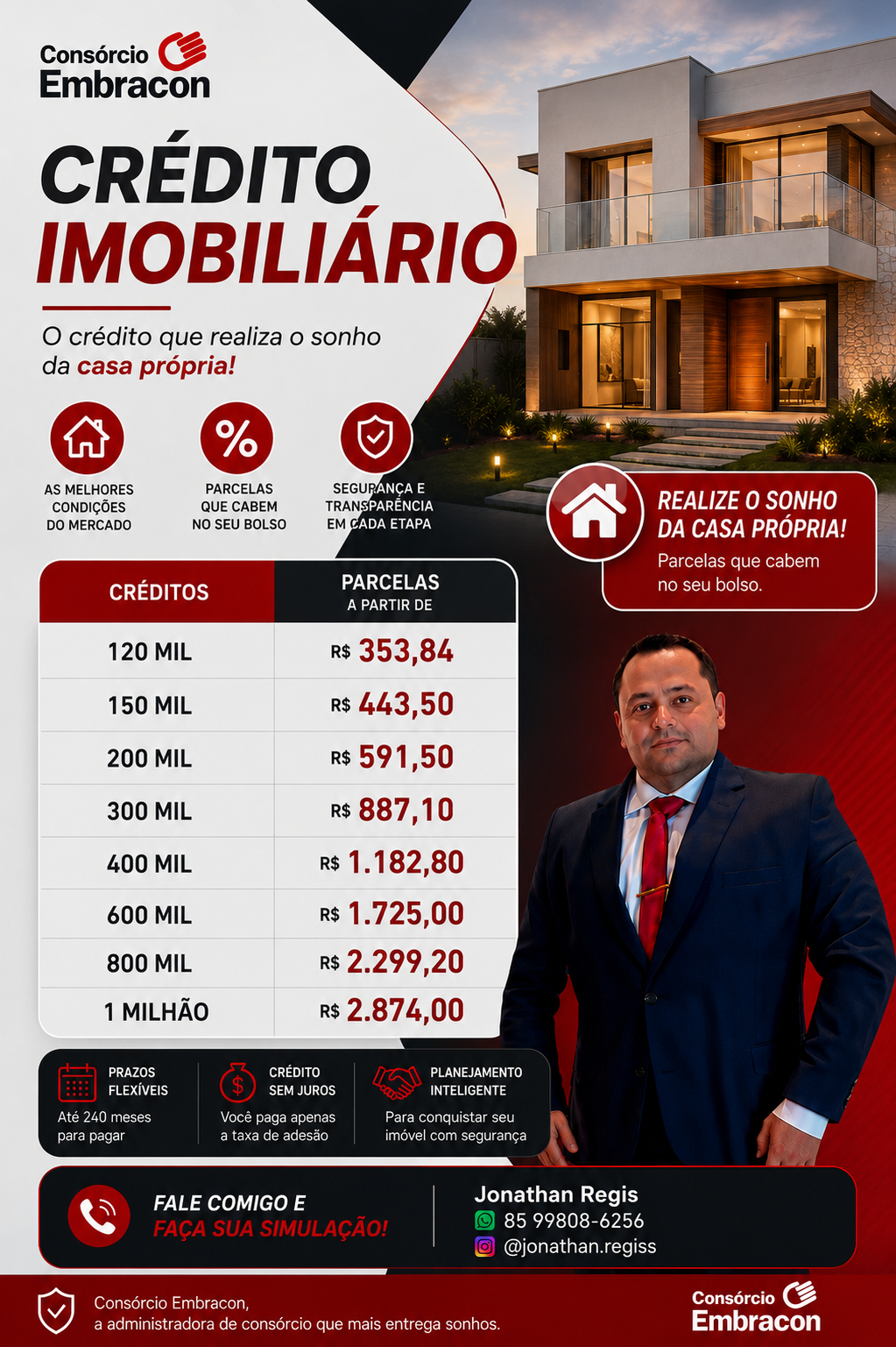 Jonathan Regis Facebook ad: Compre seu imóvel sem pagar juros e sem entrada!