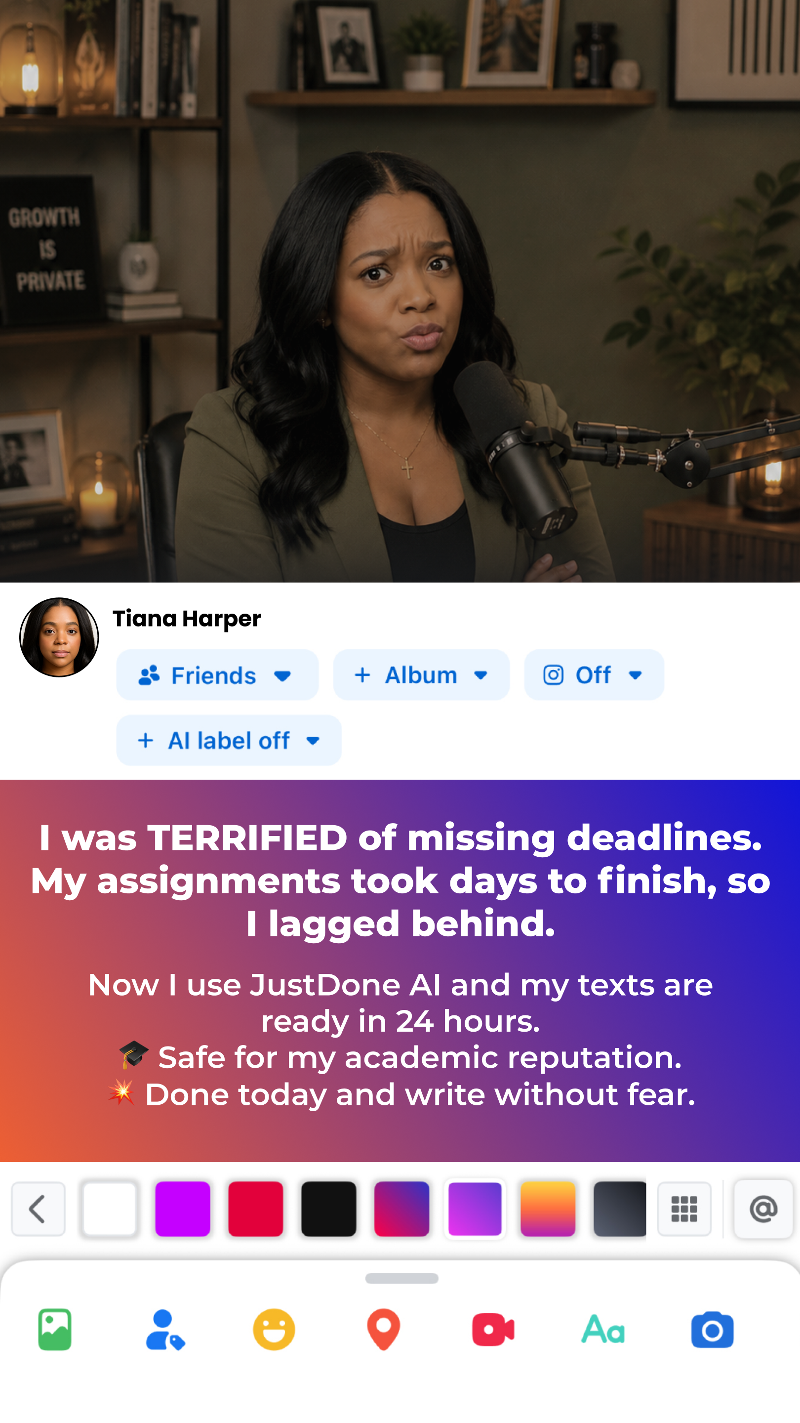 JustDone Facebook ad