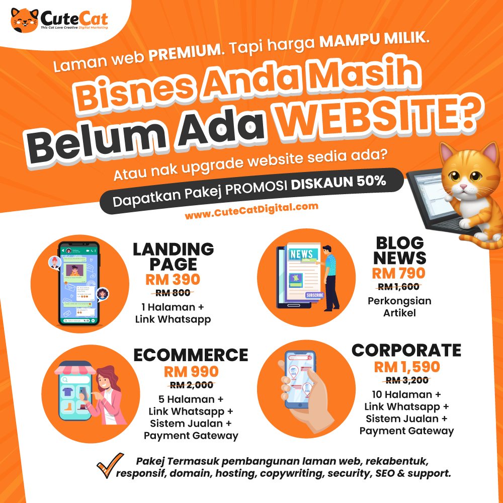 Cute Cat Digital Facebook ad: *Laman Web PREMIUM.