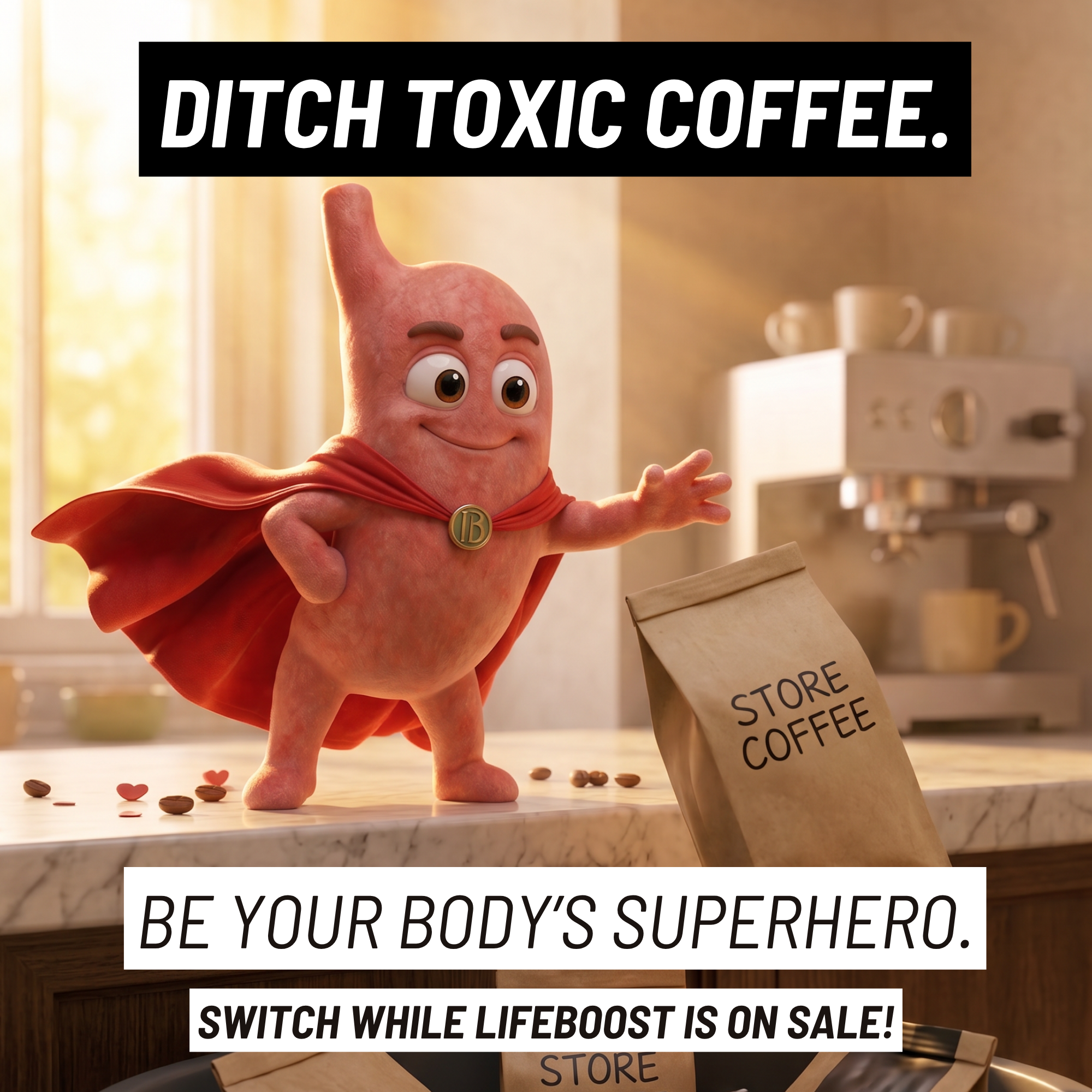 Lifeboost Coffee Facebook ad