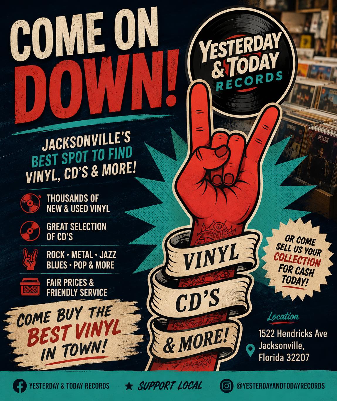 Yesterday & Today Records Facebook ad: Open every