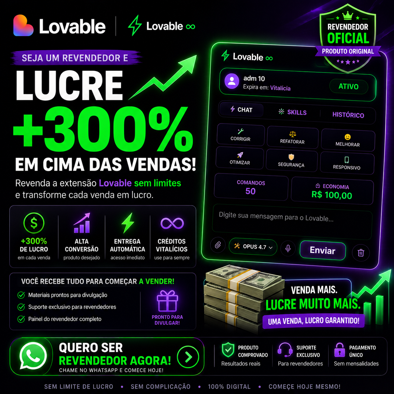 Lovable Unlimited 2026 Facebook ad: Torne-se revendedor do Lovable Unlimited e lucre com…
