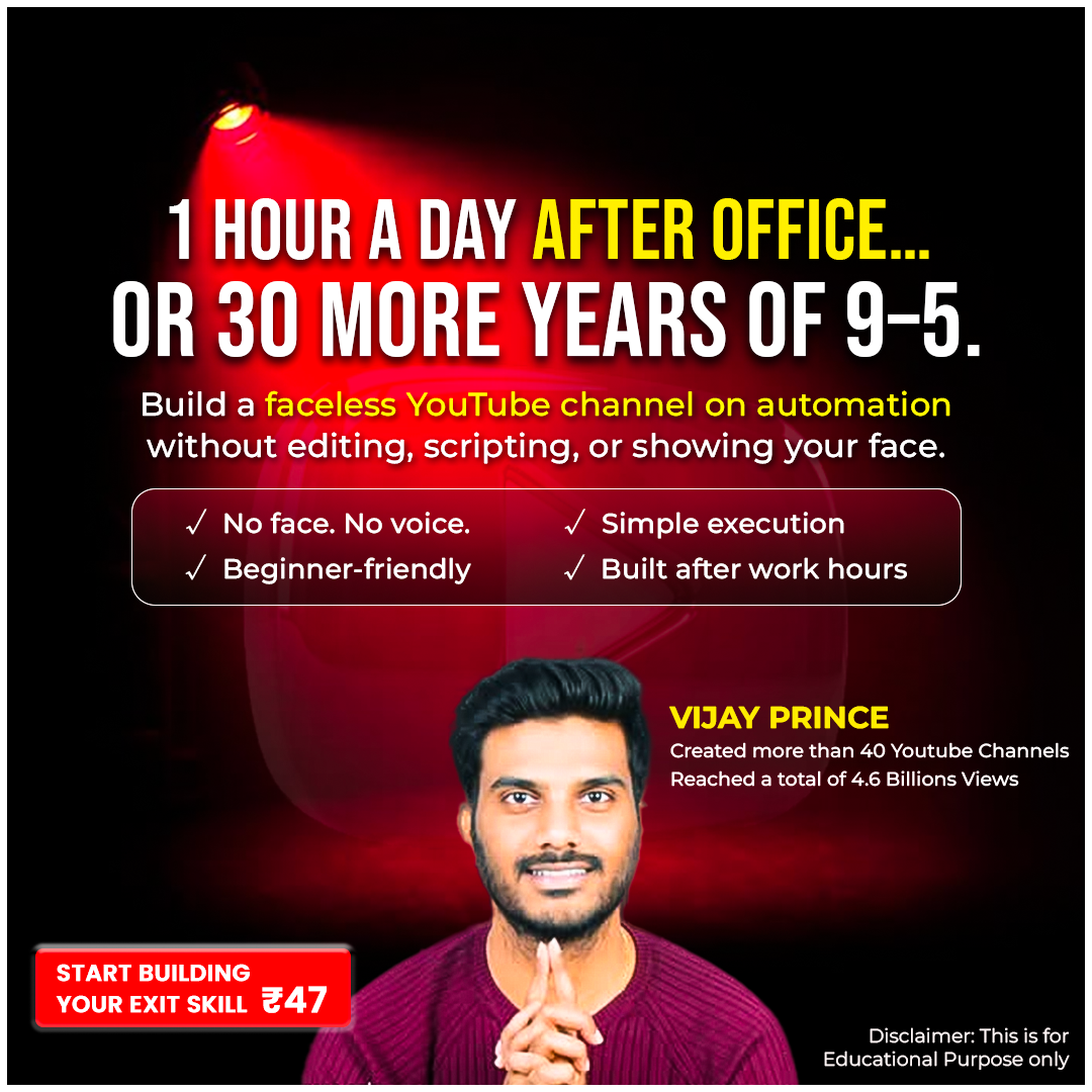Vijay - Youtube Cashcow Program Facebook ad