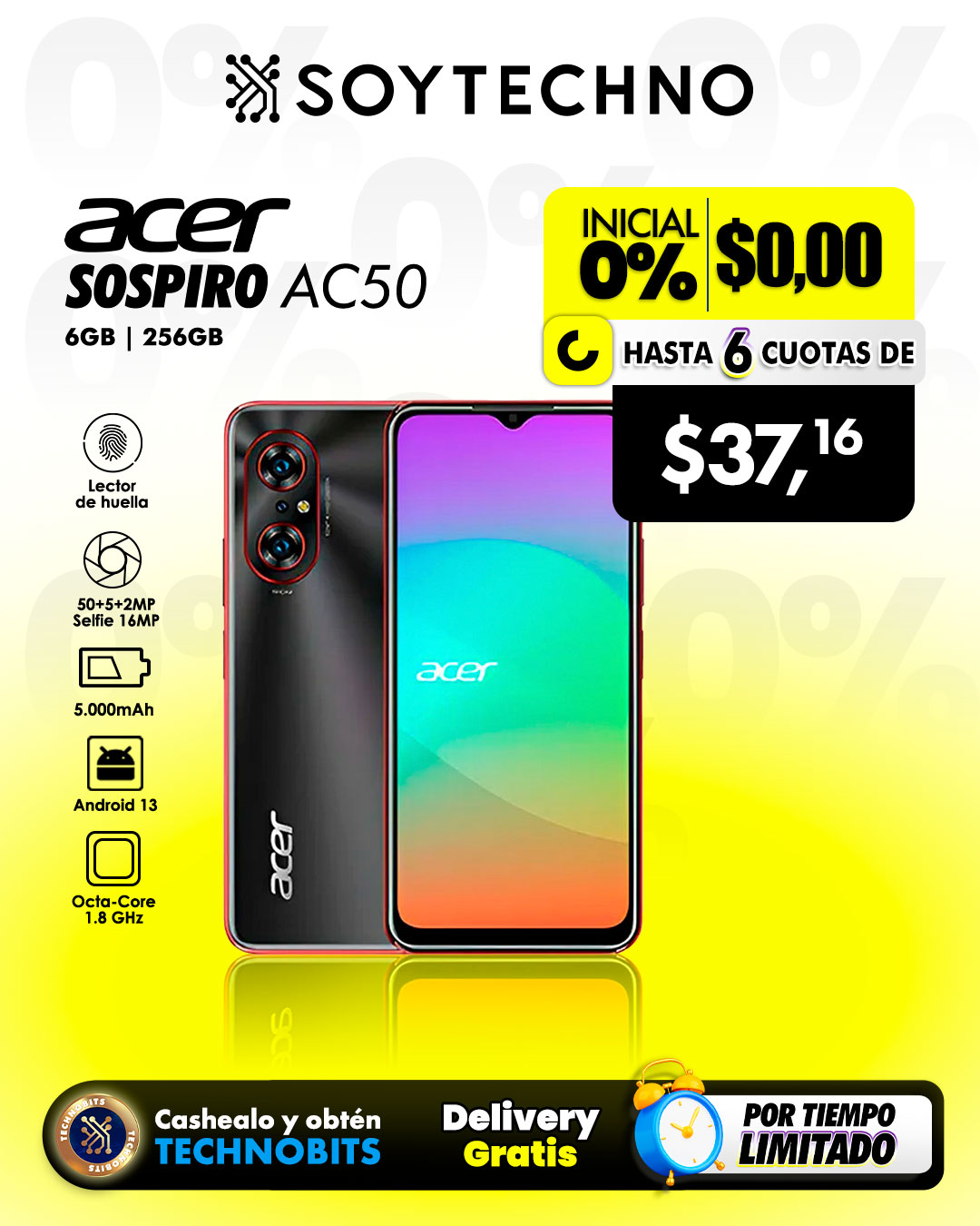 Grupo Soytechno Facebook ad: RENUEVA TU CELULAR EN 6 CUOTAS