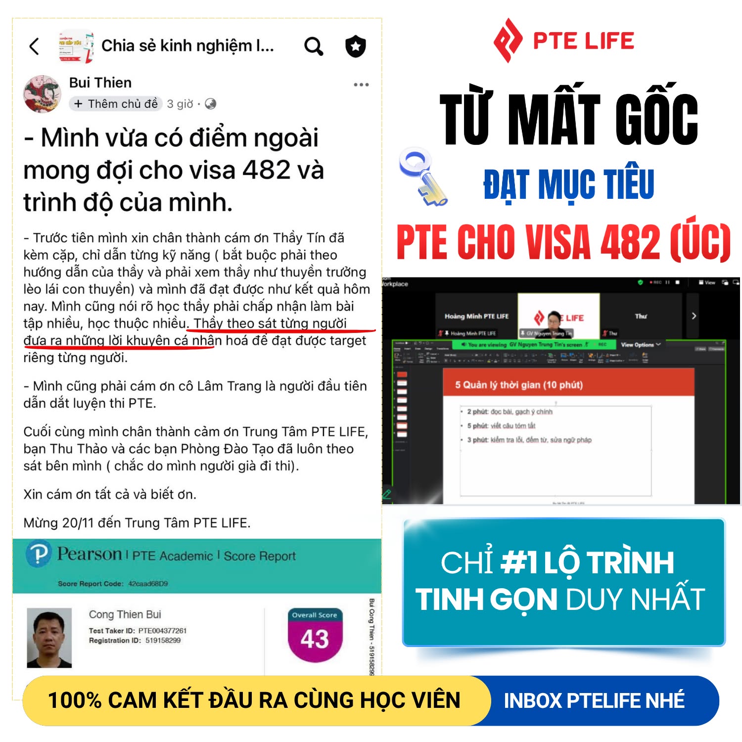 PTE Life - Luyện thi chứng chỉ PTE Du Học Định Cư Facebook ad