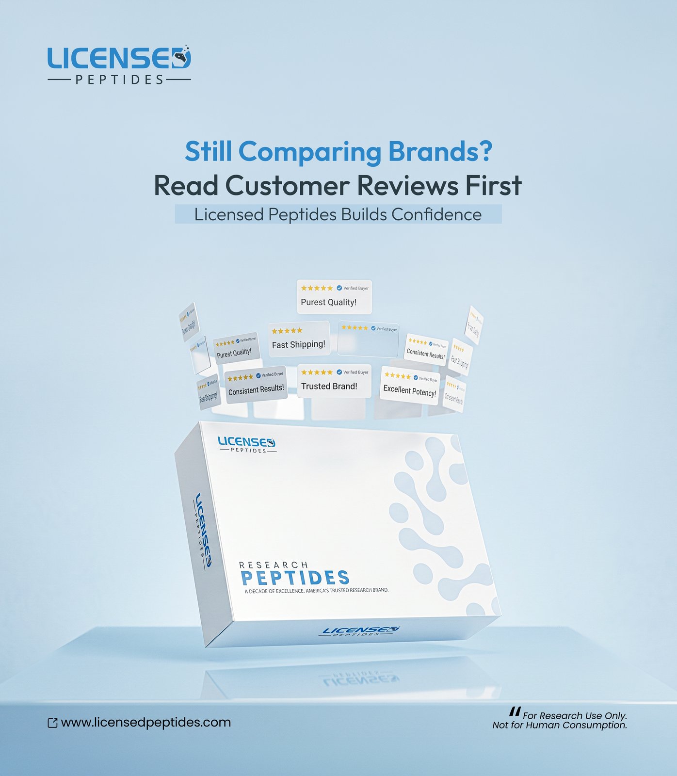 Licensed PeptideResearch Facebook ad: EVERY PEPTIDE DISCOUNTED, SALE ENDS SOON