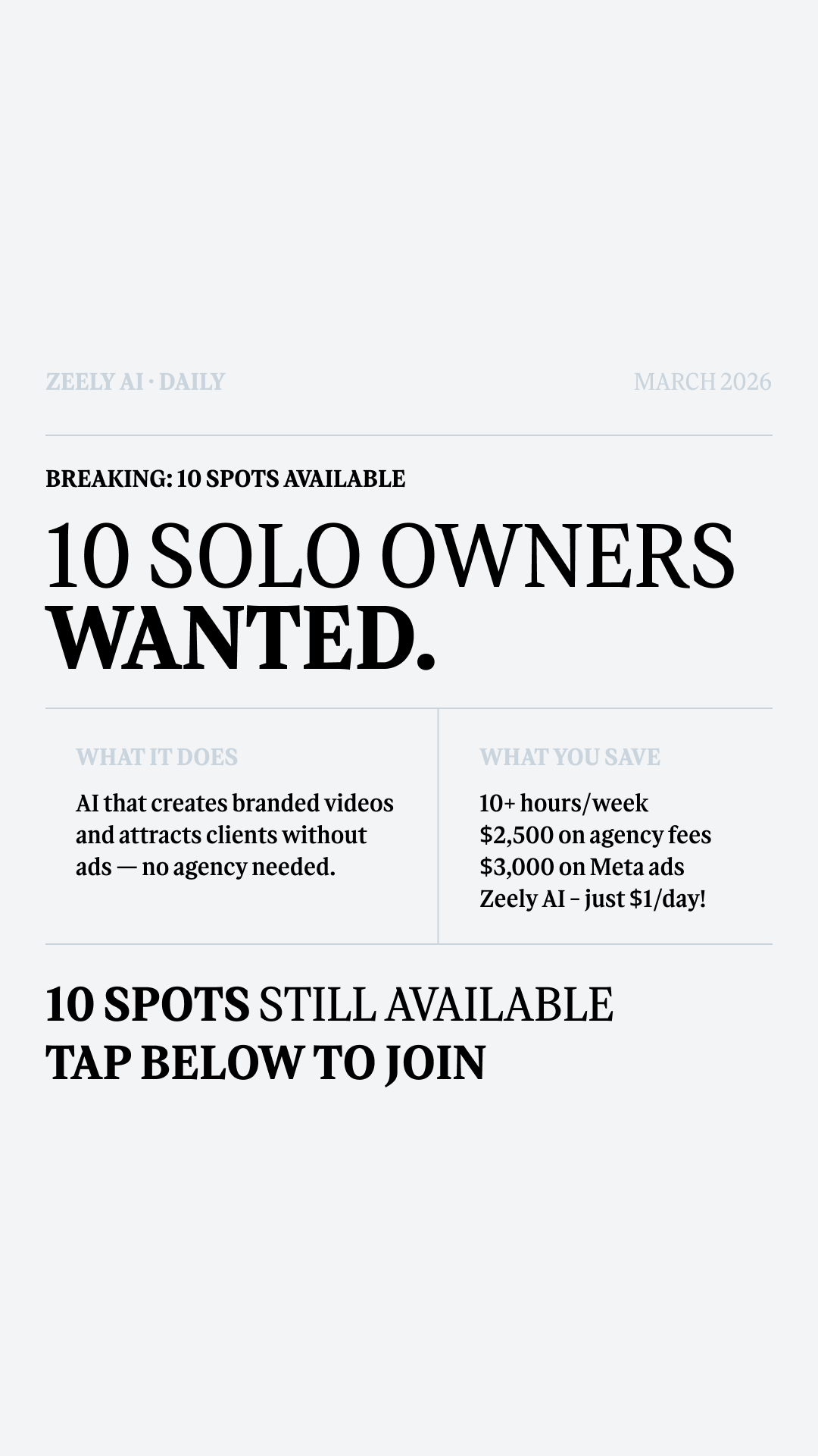 Zeely Facebook ad