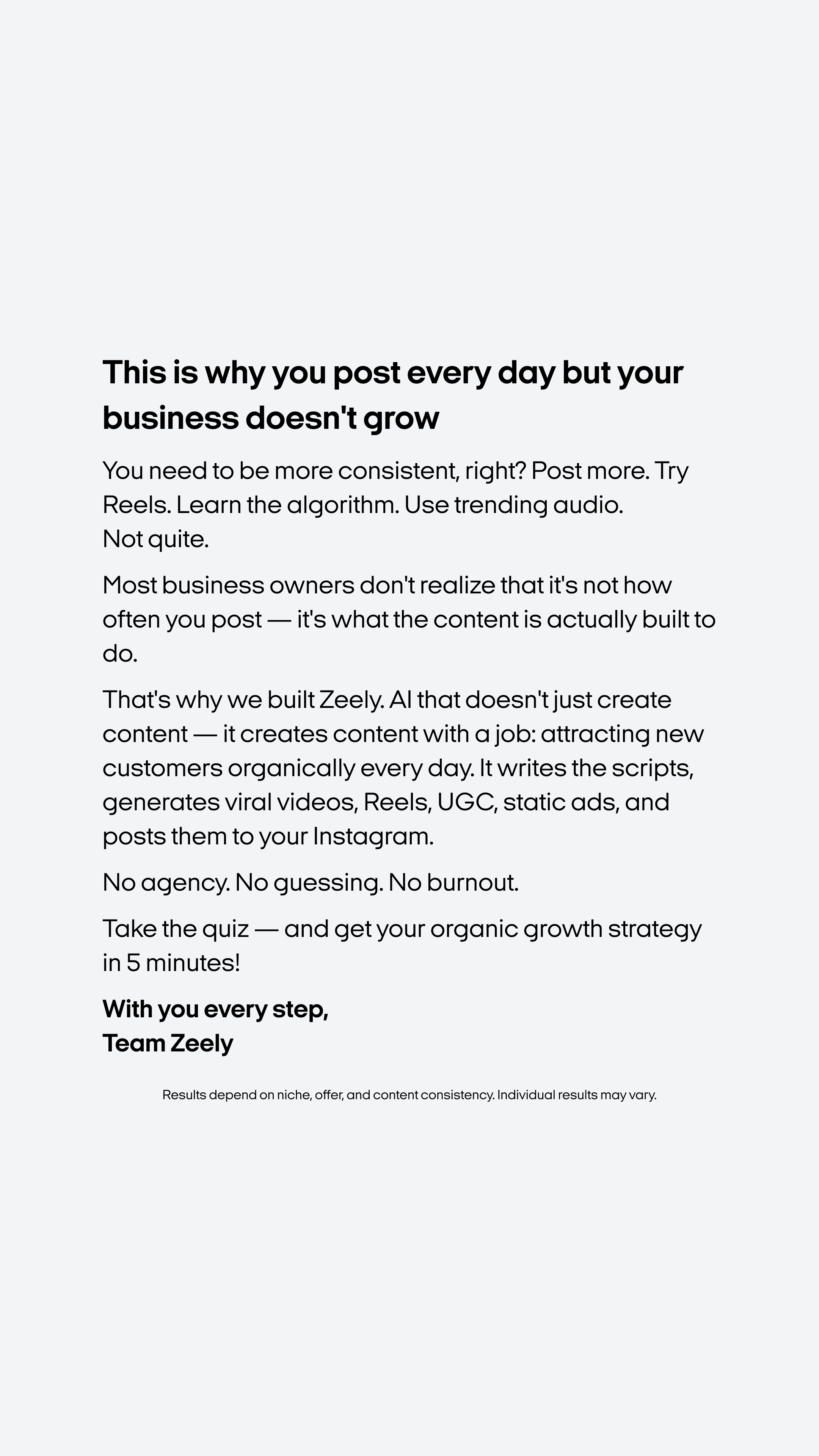 Zeely Facebook ad