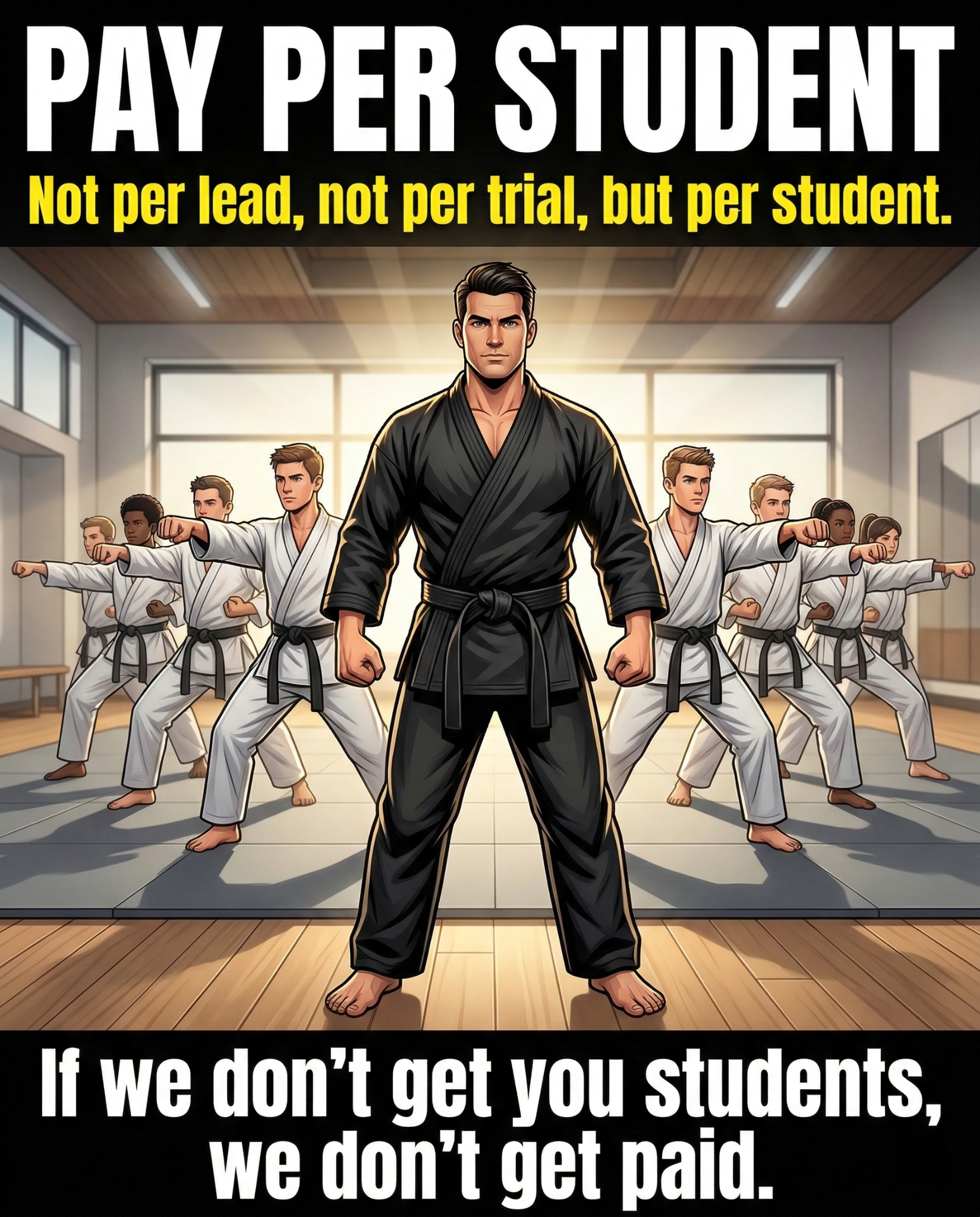 Martial Consulting Facebook ad: You teach, we fill your classes!