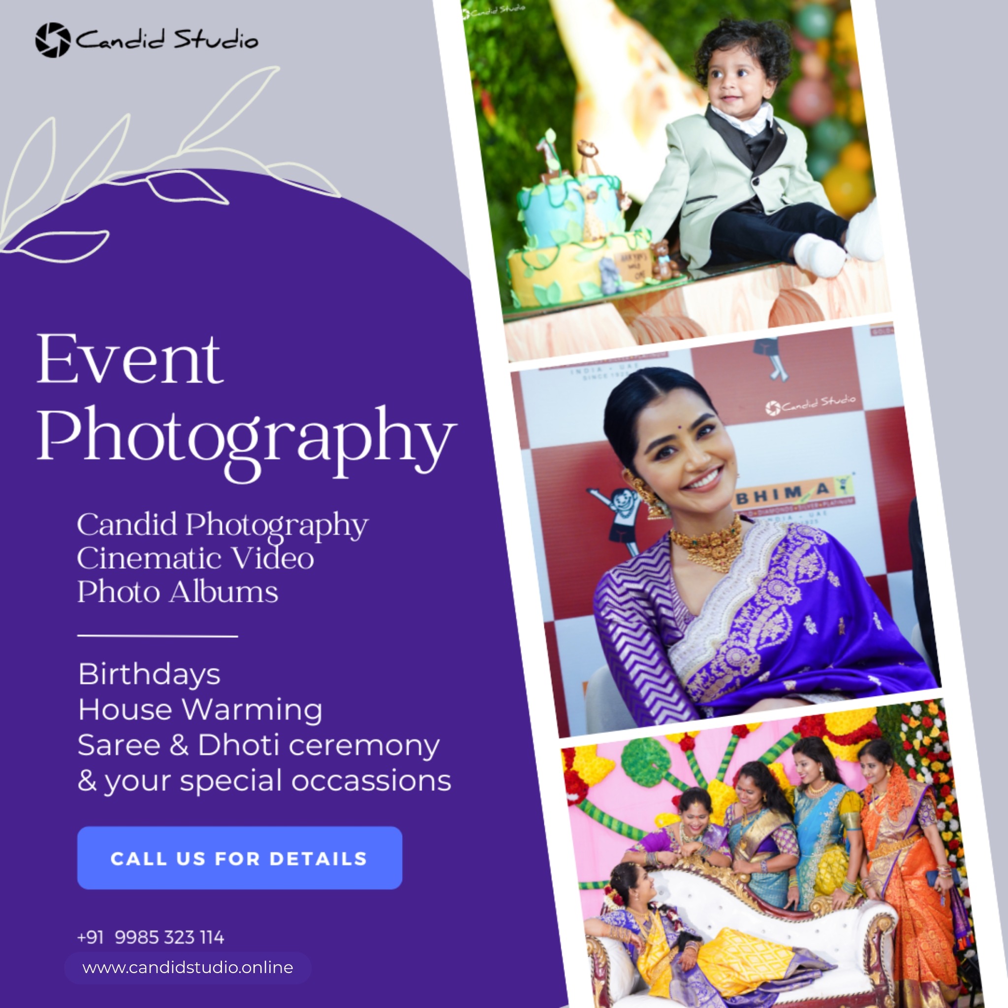 Candid Studio Facebook ad: Book Your Event Photographer Before Dates Fill