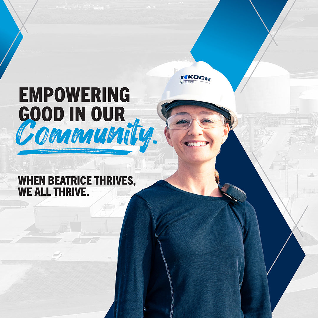 Koch Fertilizer Beatrice Facebook ad: Empowering Good in our Community.