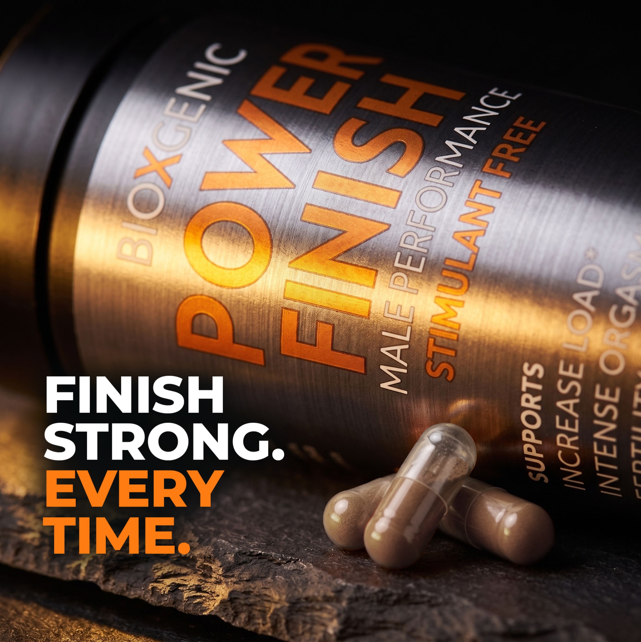 Bioxgenic Facebook ad: FINISH STRONG. EVERY TIME.