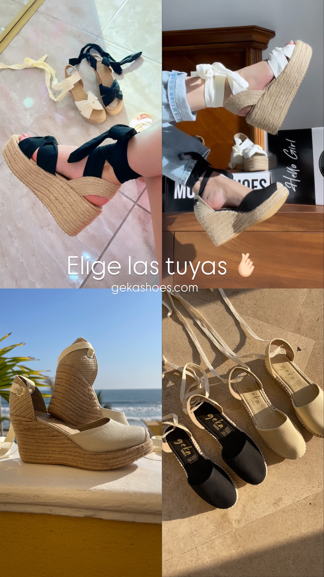 Geka Shoes / Zapatería Zapatos de Mujer Botas Alpargatas Flats Facebook ad: Elige las tuyas gekashoes.com