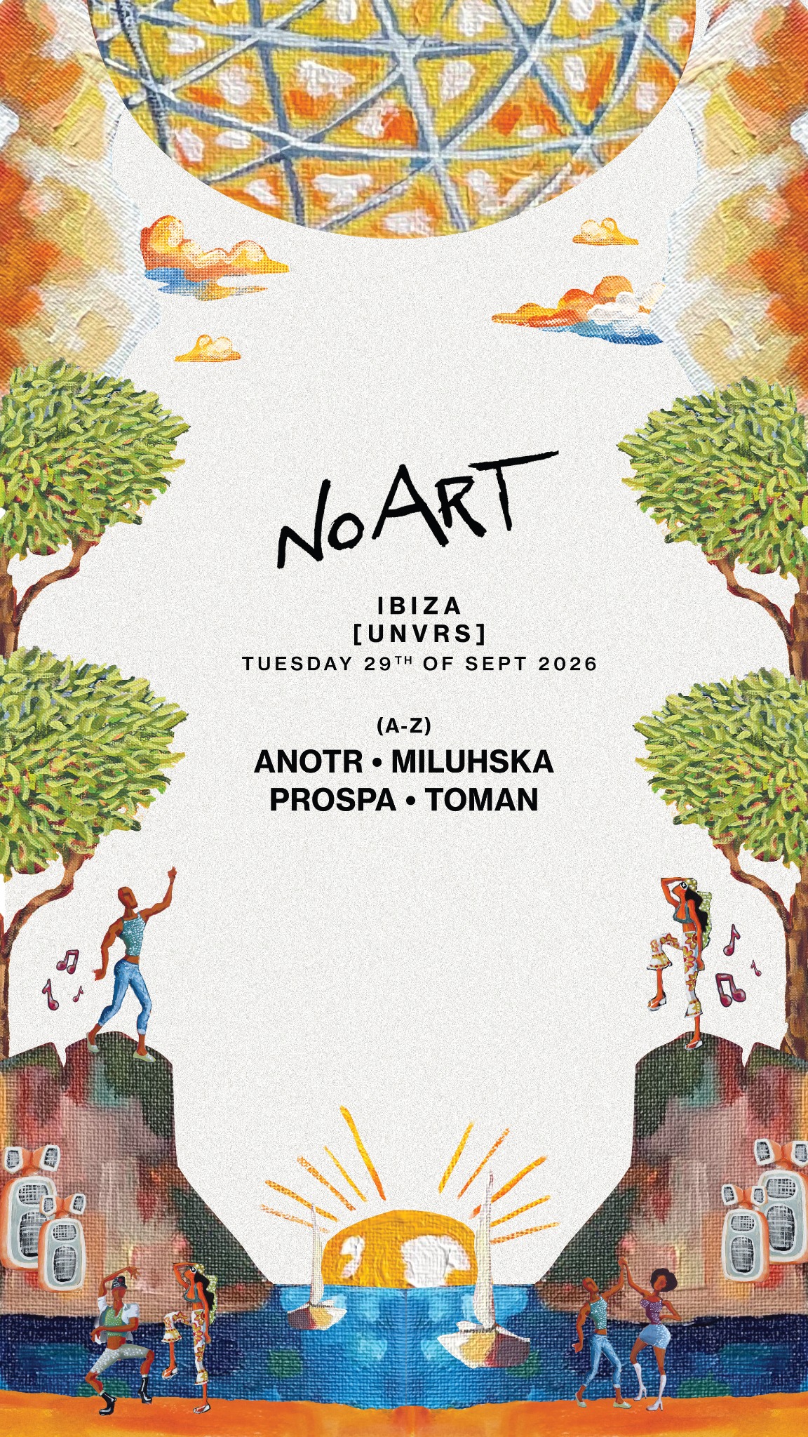 UNVRS Facebook ad: The last No Art in Ibiza this summer…