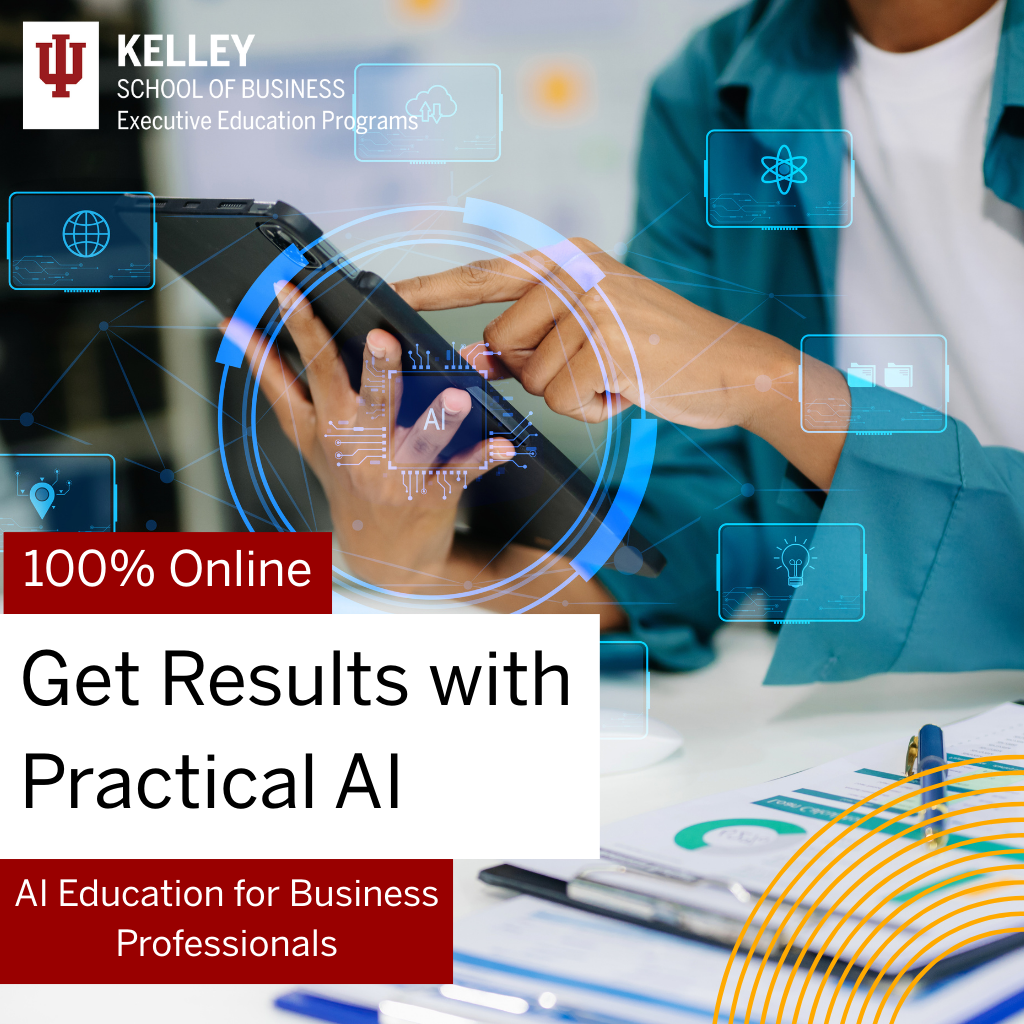 Kelley School of Business Executive Education Facebook ad: Move beyond AI hype.