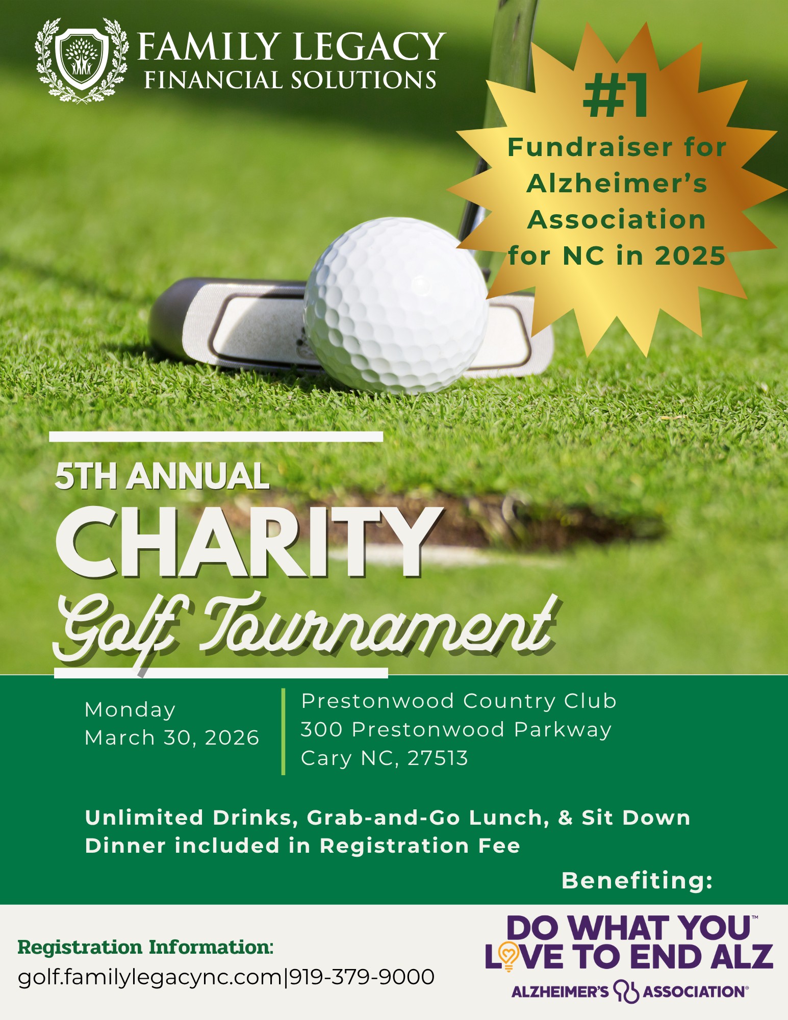 Family Legacy Financial Solutions Facebook ad: Family Legacy Charity Golf Tournament