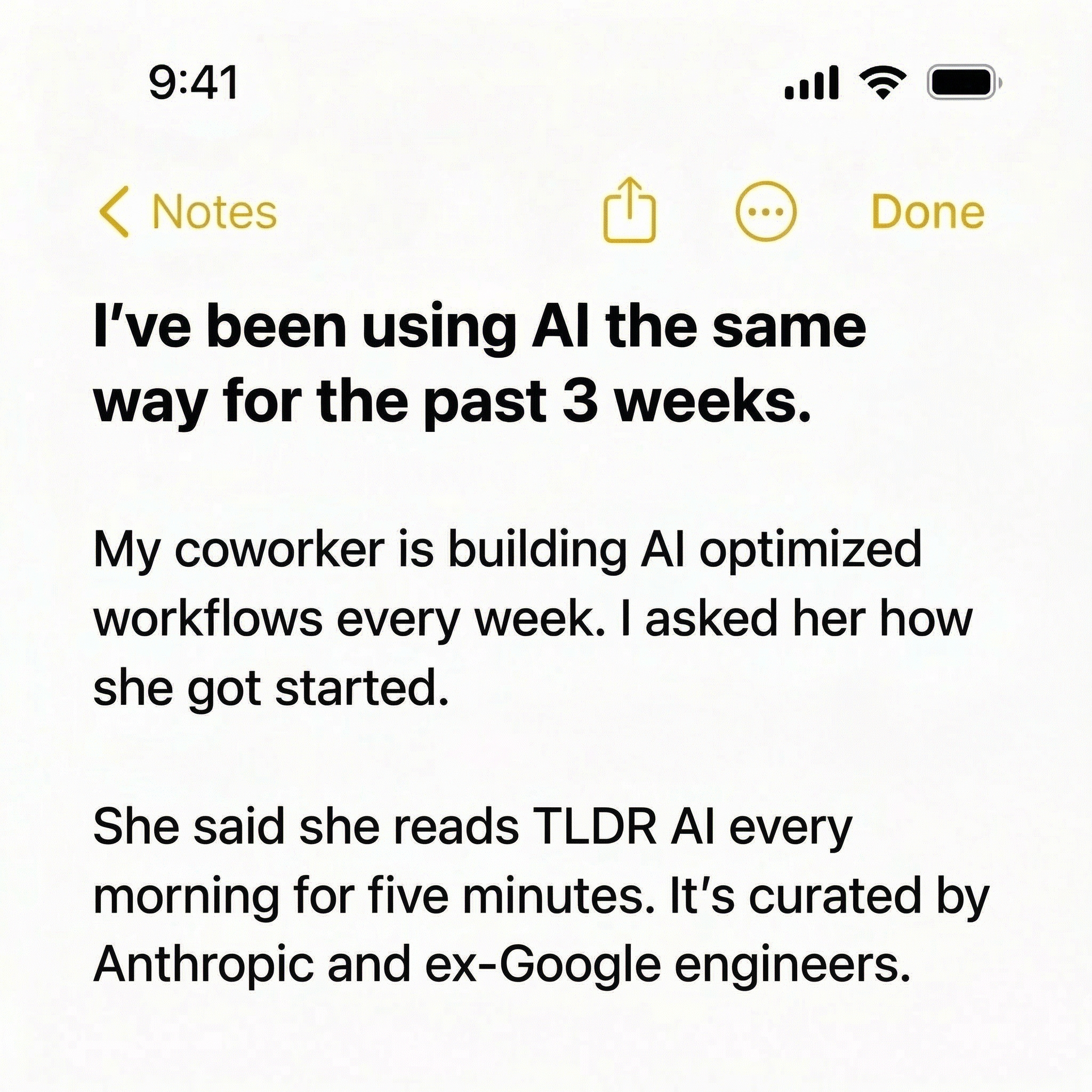 TLDR Newsletter Facebook ad