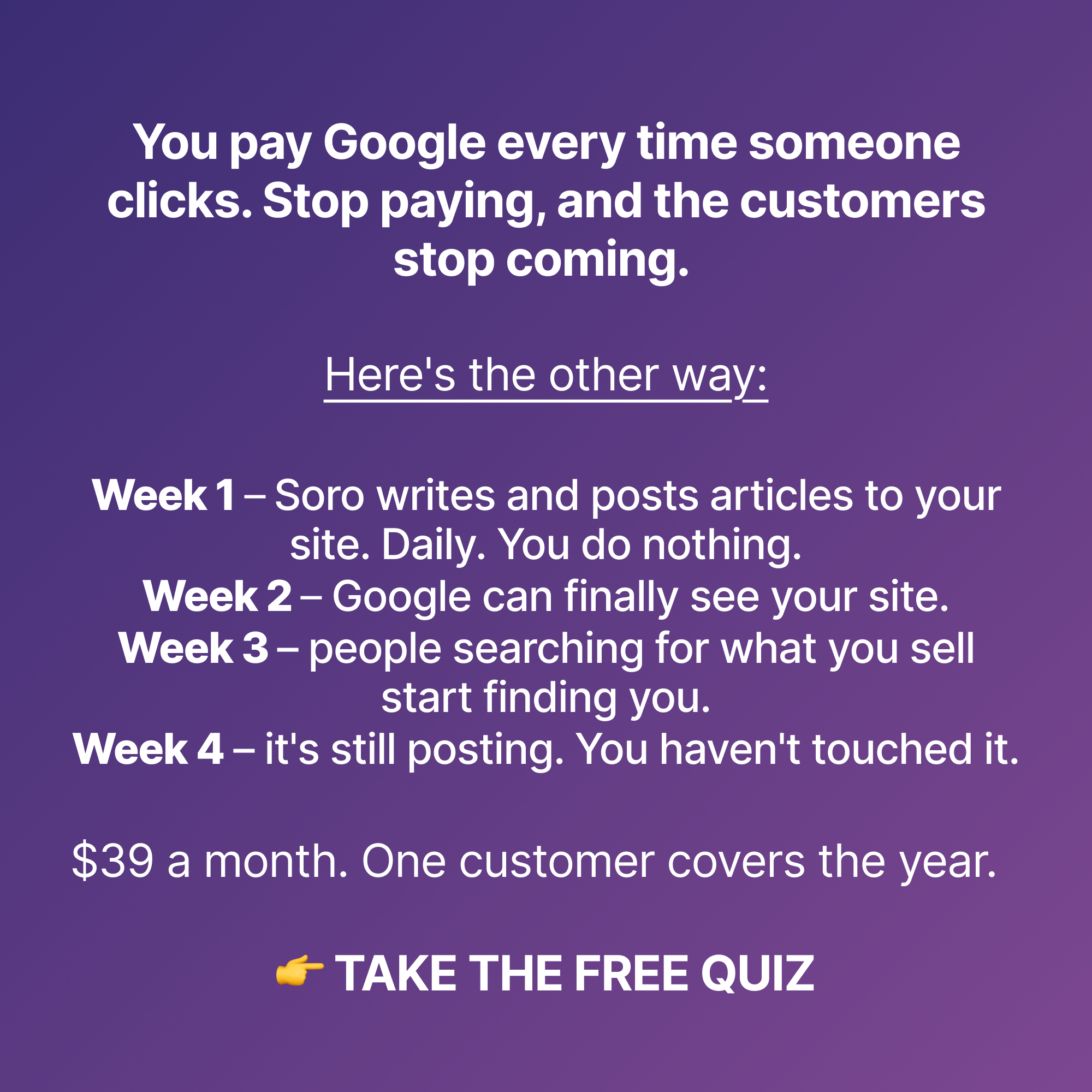 Soro SEO Facebook ad