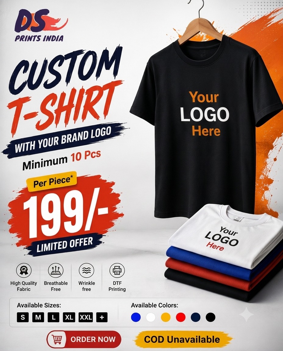 DS Prints India Facebook ad: Custom T-Shirts Starting at ₹199